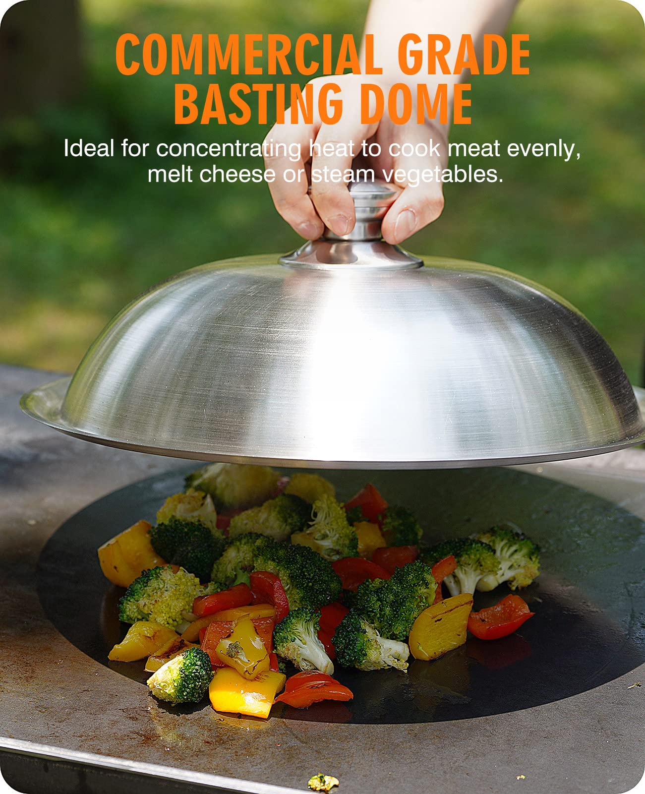 HOMENOTE Griddle Accessories for Blackstone  Commercial Grade 12 Inch Heavy Duty Melting Dome with Rectangle Cast Iron Smash Burger Press Perfect for Flat Top Hibachi Grill Indoor Outdoor