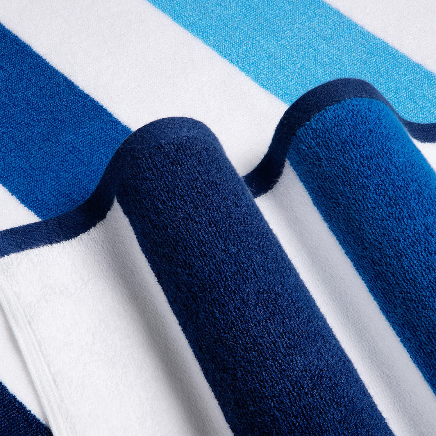 Bornbay Cotton Oversized Beach Towel - Extra Large 40''X70'' Plush Thick Pool Towel, Xl Fluffy Multi Blue Beach Towels Stripe Sw