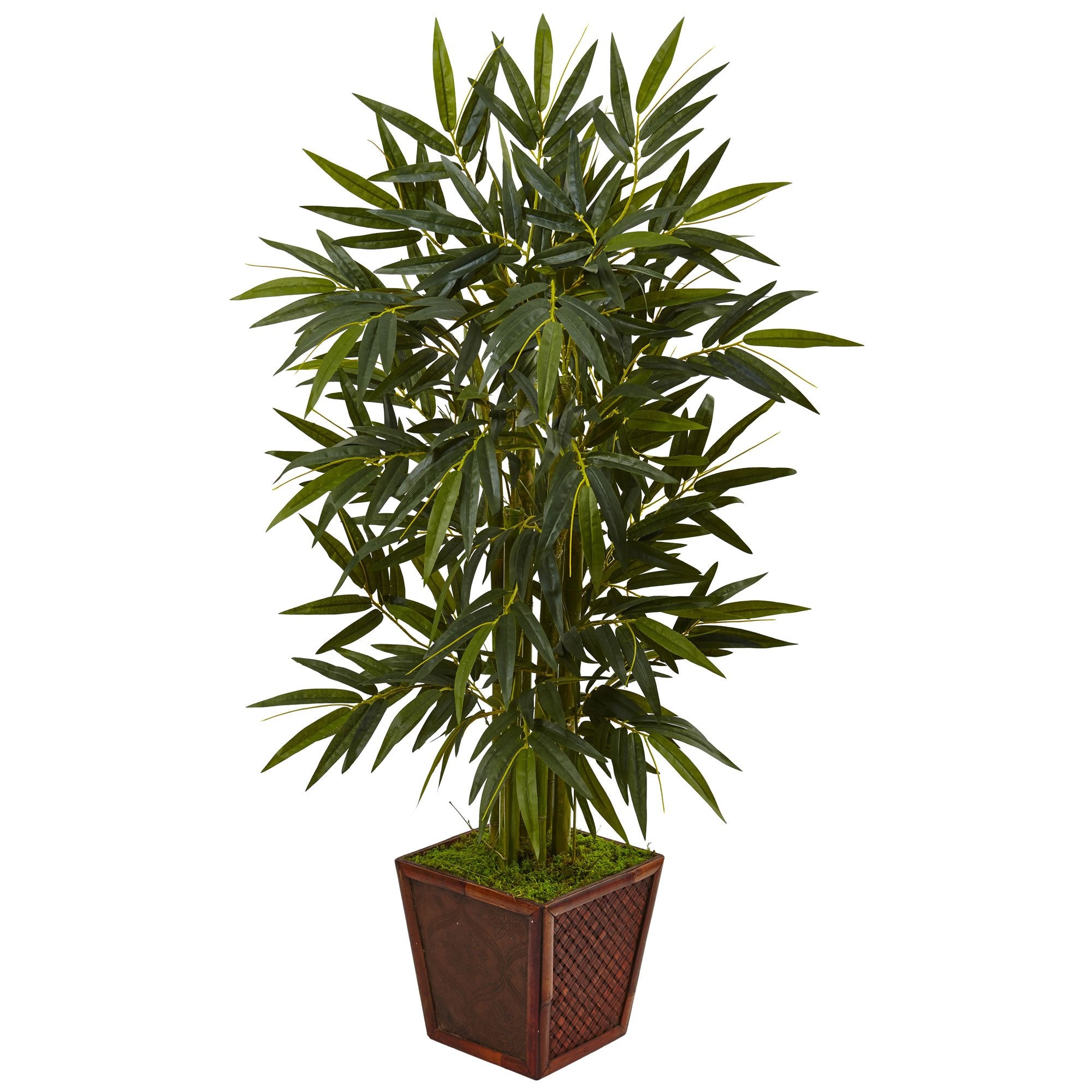 Nearly Natural 4ft. Bamboo Artificial Tree in Bamboo Square
