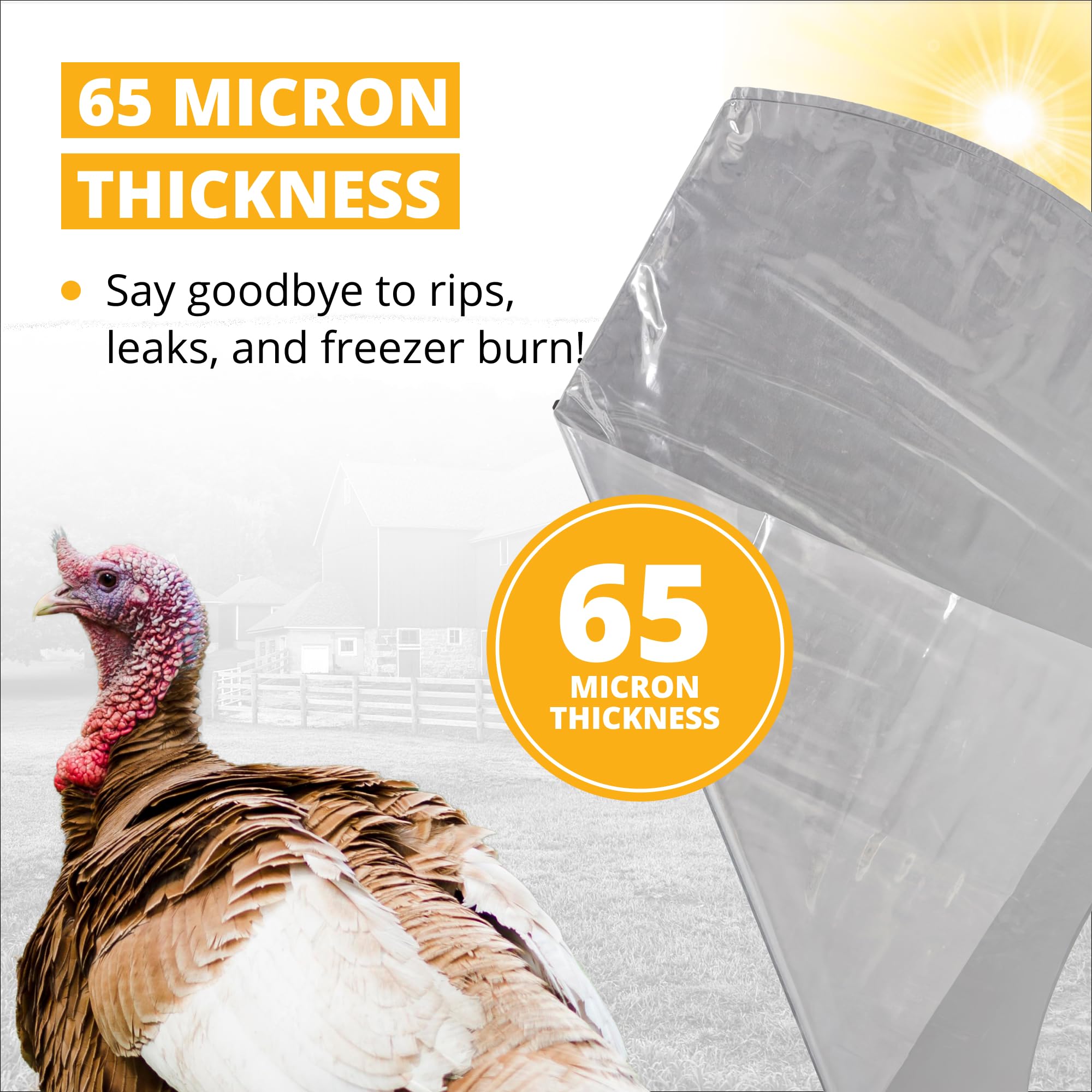 Stromberg's Heat Shrink Bags Large Turkey Bags-25 Clear Freezer Safe  18''x32''