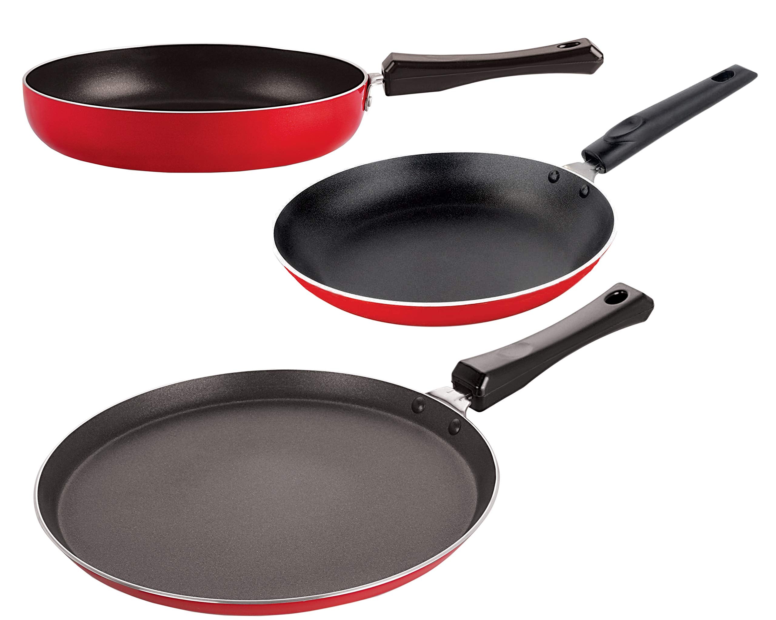 Nirlon Nonstick Aluminium Rust Free 3 Piece NonInduction Kitchen Cooking Utensil Combo Set