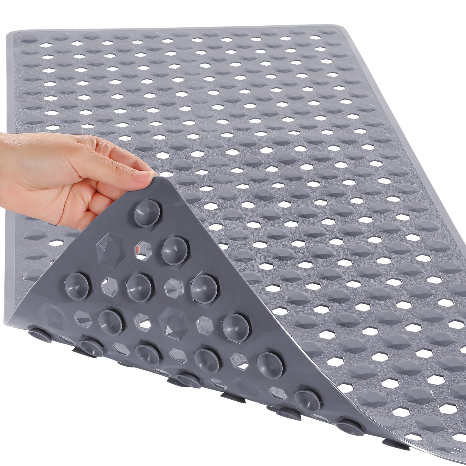 Yimobra Bathtub Shower Mat, Long Non Slip Bath Mats For Tub With Drain Hole And Suction Cups, Soft On Feet, Machine Washable, Ea