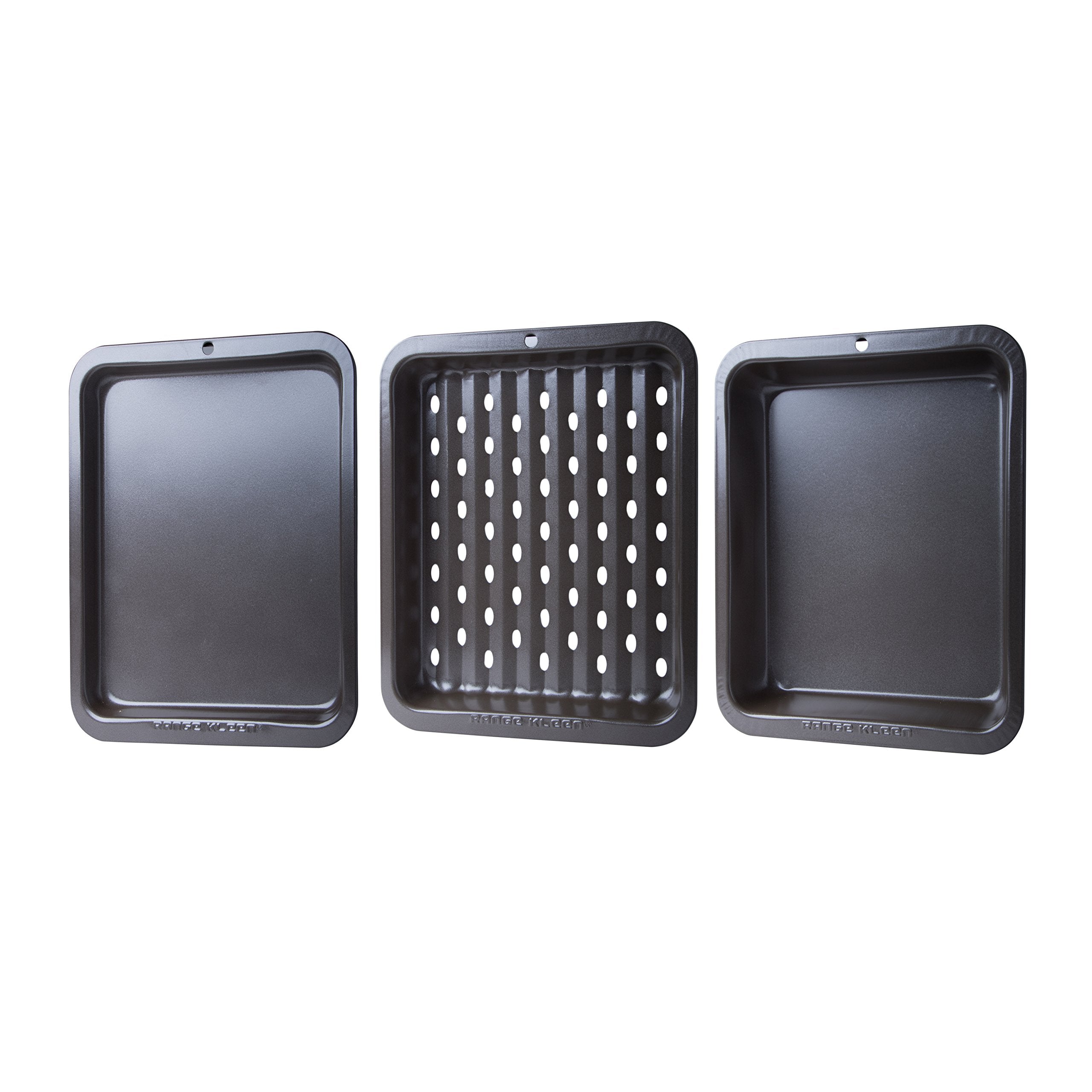 Range Kleen 3 Piece Bakeware Toaster Oven Set 8 Inches By 10 Inches