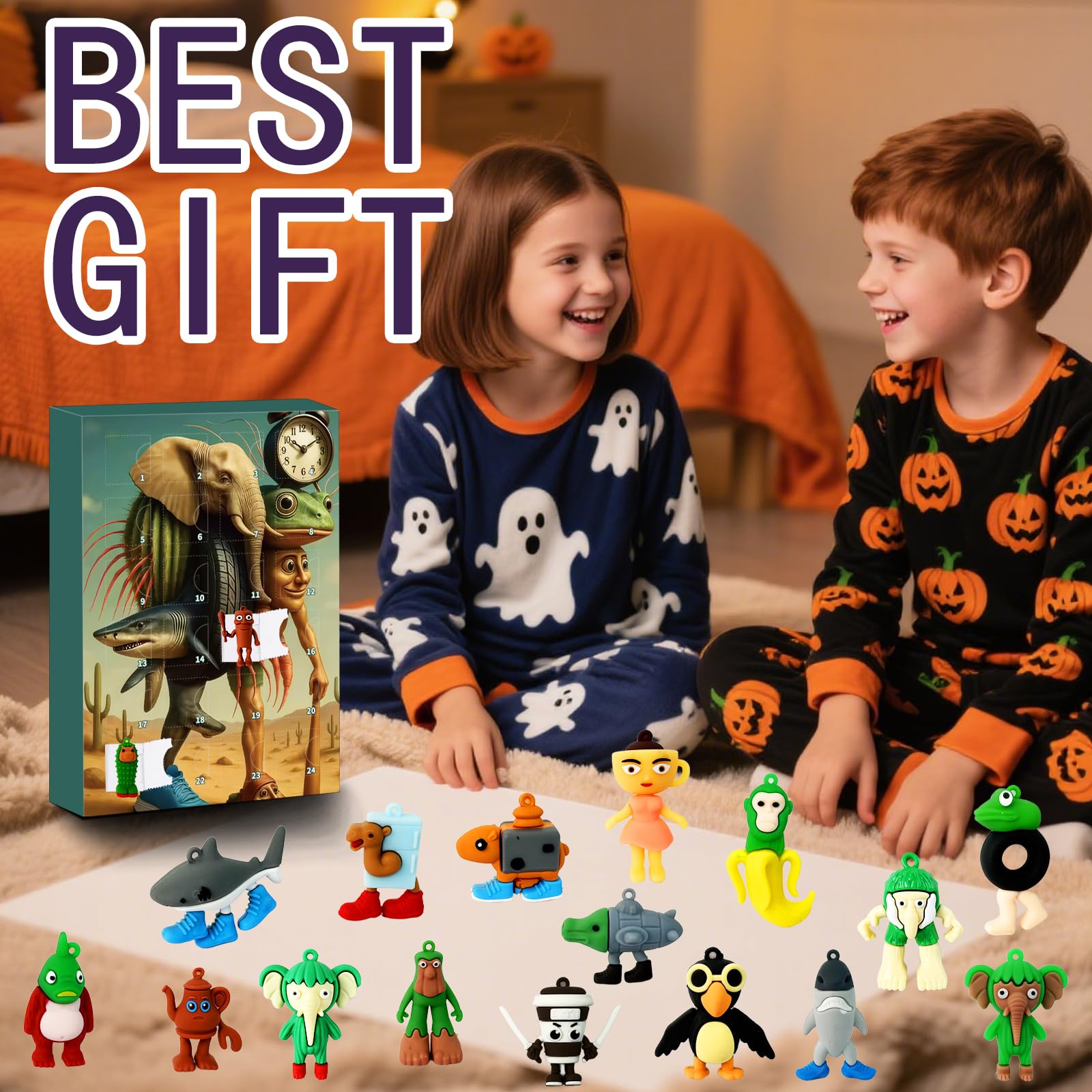 Italian Brainrot Halloween Advent Calendar 2025,24 Day Italian Brainrot Toys Action Figures Countdown Calendar,Halloween Christm