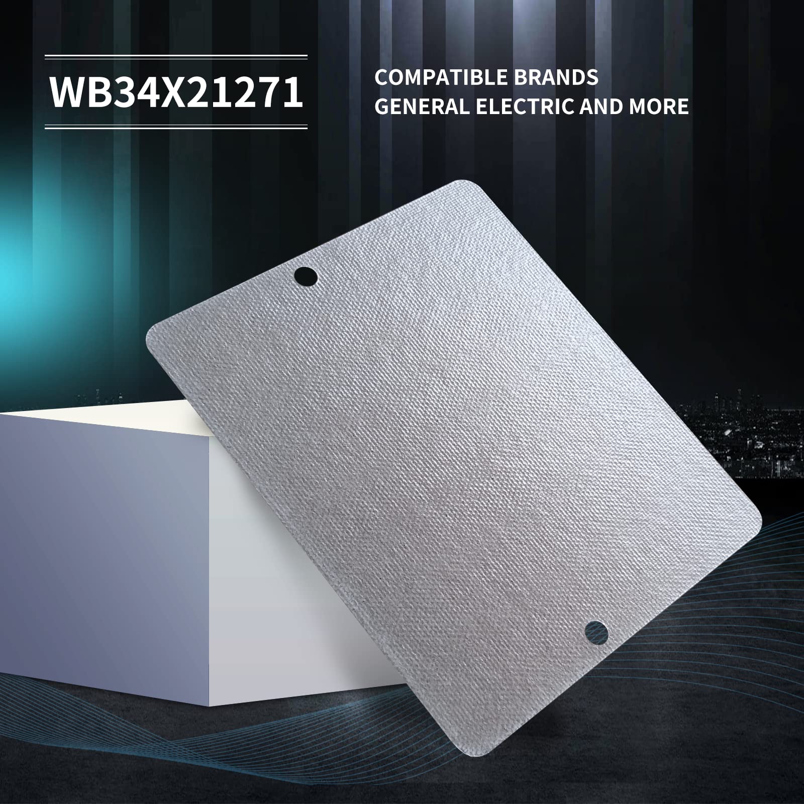 1 Pcs Vsttar Wb34X21271, 3026729 Microwave Wave Guide Cover Replacement 3-3/8 X 4-1/8 Inches, Compatible With Ge General Electri