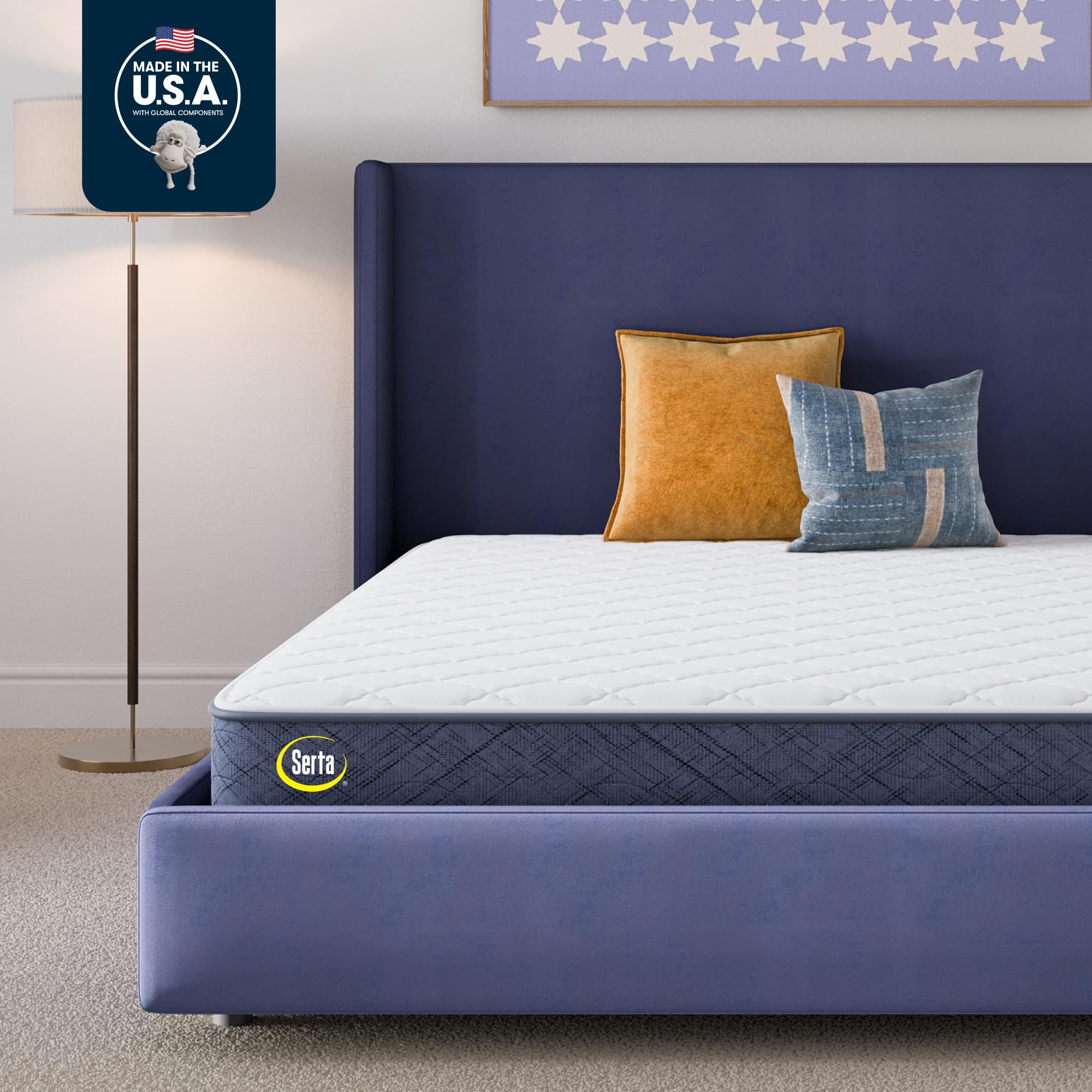 Serta Five Star Tranquility 7 Firm King Mattress, Supportive Coils, Breathable Foam, Bed-in-a-Box 100 Night Trial, 10-Year Limit
