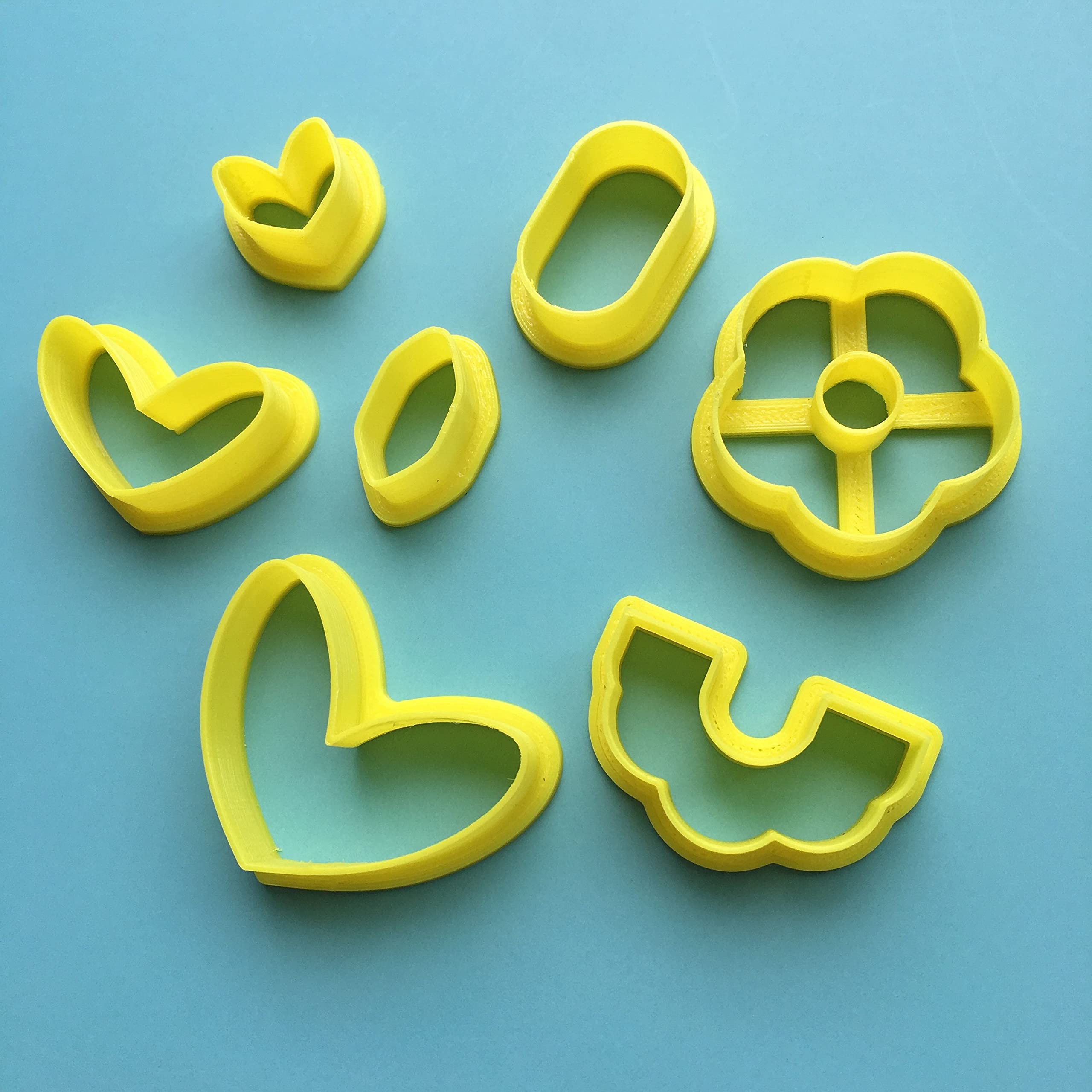 Chenrui 7Pcs Polymer Clay Cutter Set, Flower Heart Shape Cutters