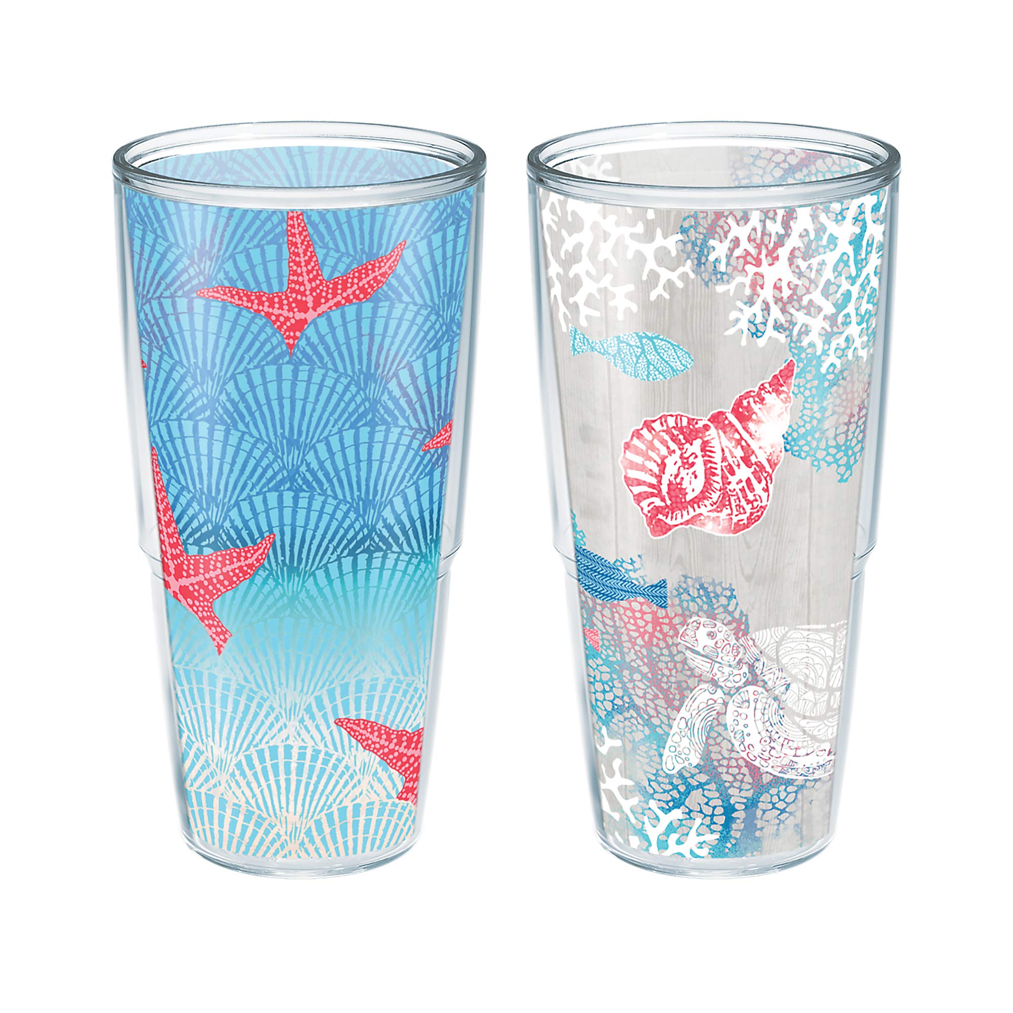 Tervis Ocean Life Dive Made In Usa Double Walled Insulated Tumbler Cup Keeps Drinks Cold & Hot, 24Oz - 2Pk - Unlidded, Assorted