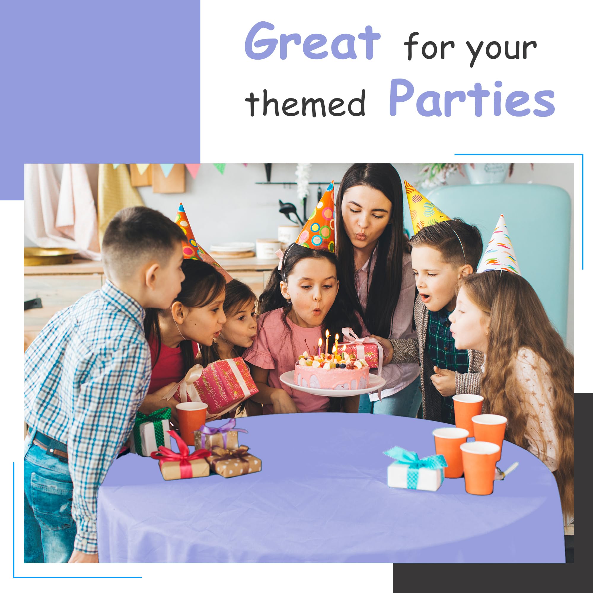 14 Pack Premium Lavender Plastic Tablecloth - 54 X 108 In. Disposable Rectangle Plastic Table Cloth - Decorative Rectangle Table