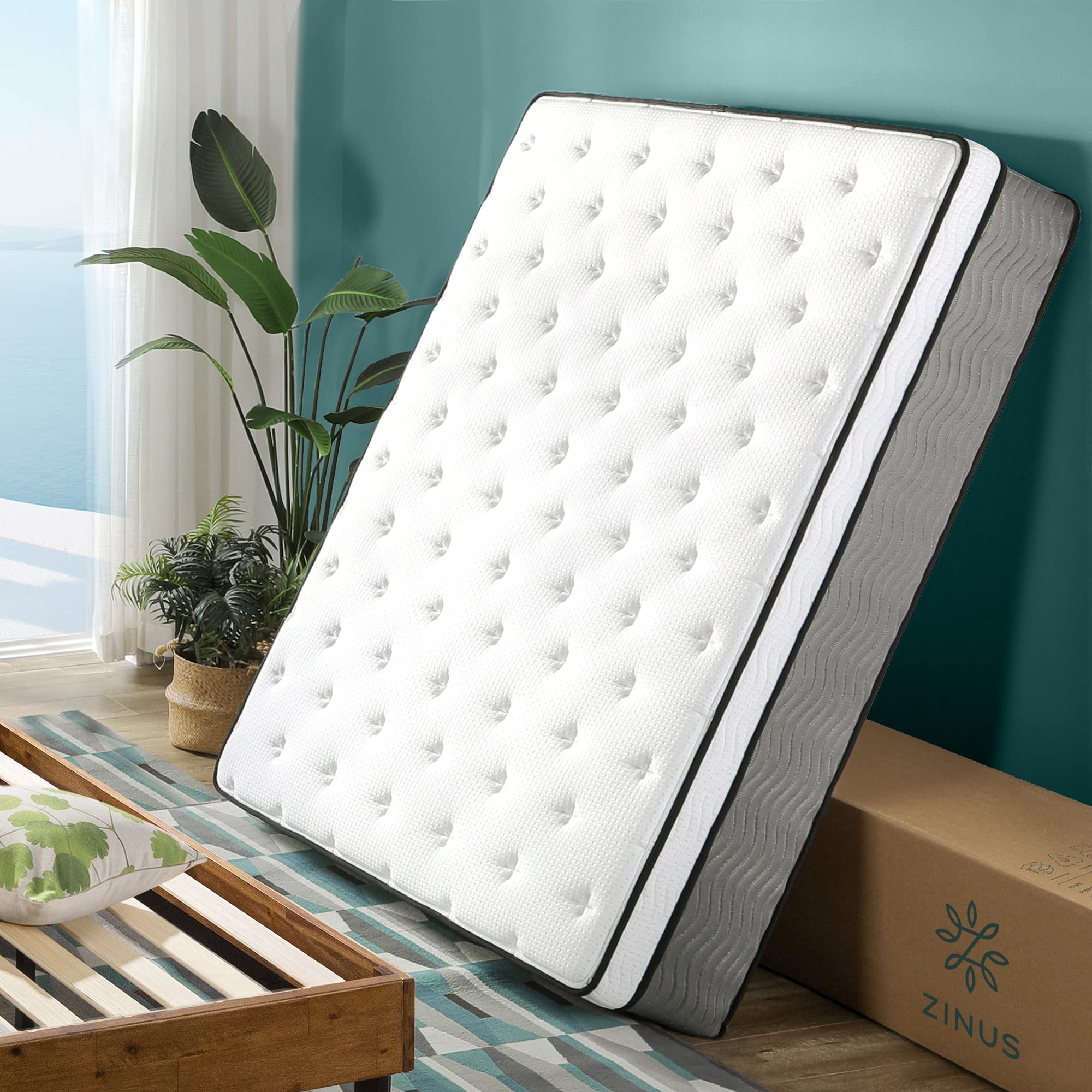 Zinus 14 Inch Support Plus Pocket Spring Hybrid Mattress, King, Strong Coils For Durable Support, Pocket Innersprings For Motion