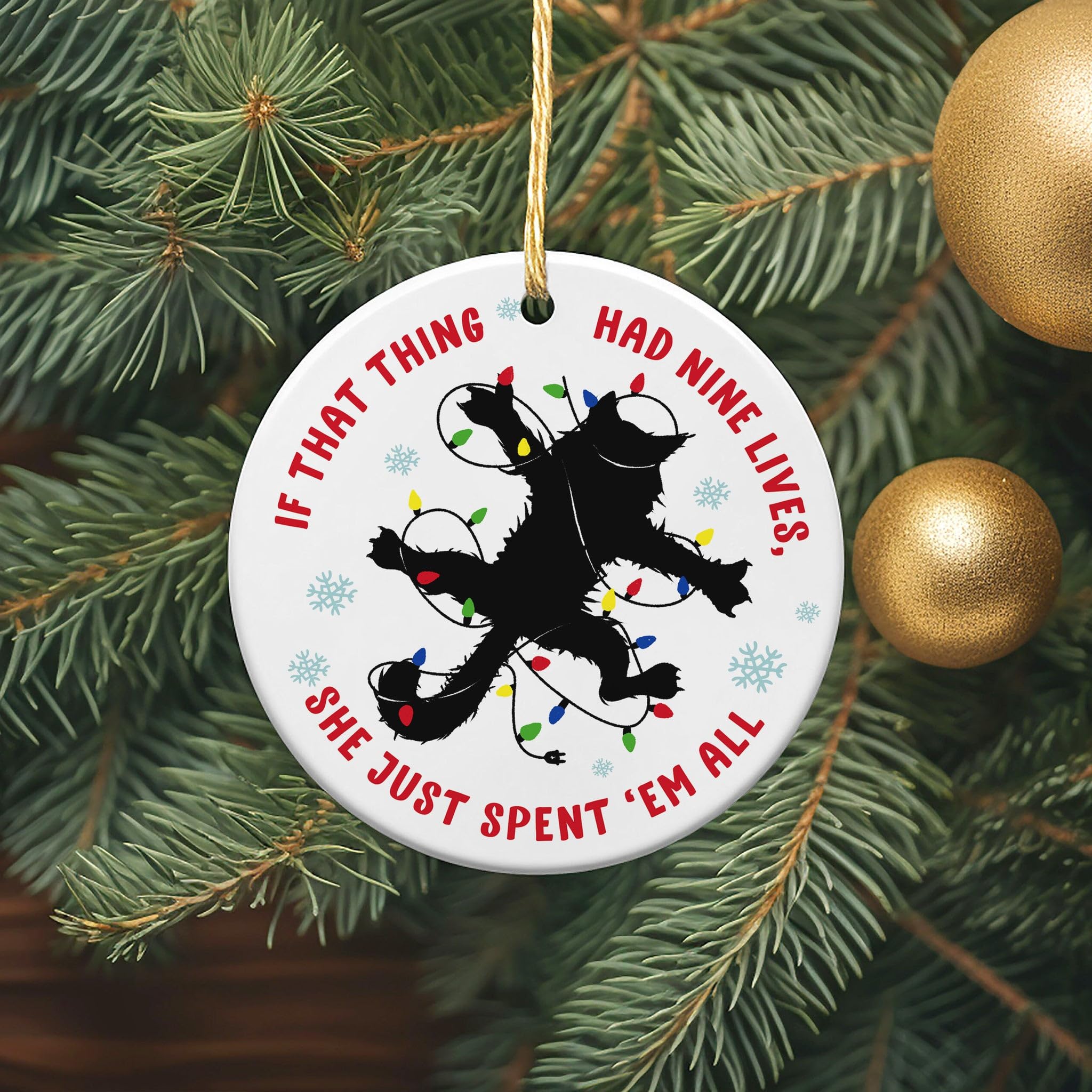 Cat Christmas Ornament - Christmas Tree Decorations - Xmas Hanging Ornaments - Home Decoration - Gift for Cat Lover