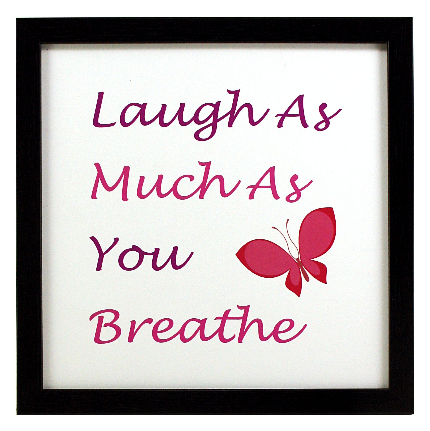 Indianara 4 Piece Set of Framed Wall Hanging Motivational Happy Smile Laugh Love Spiritual Art Prints 8.7 INCH X 8.7 INCH Withou
