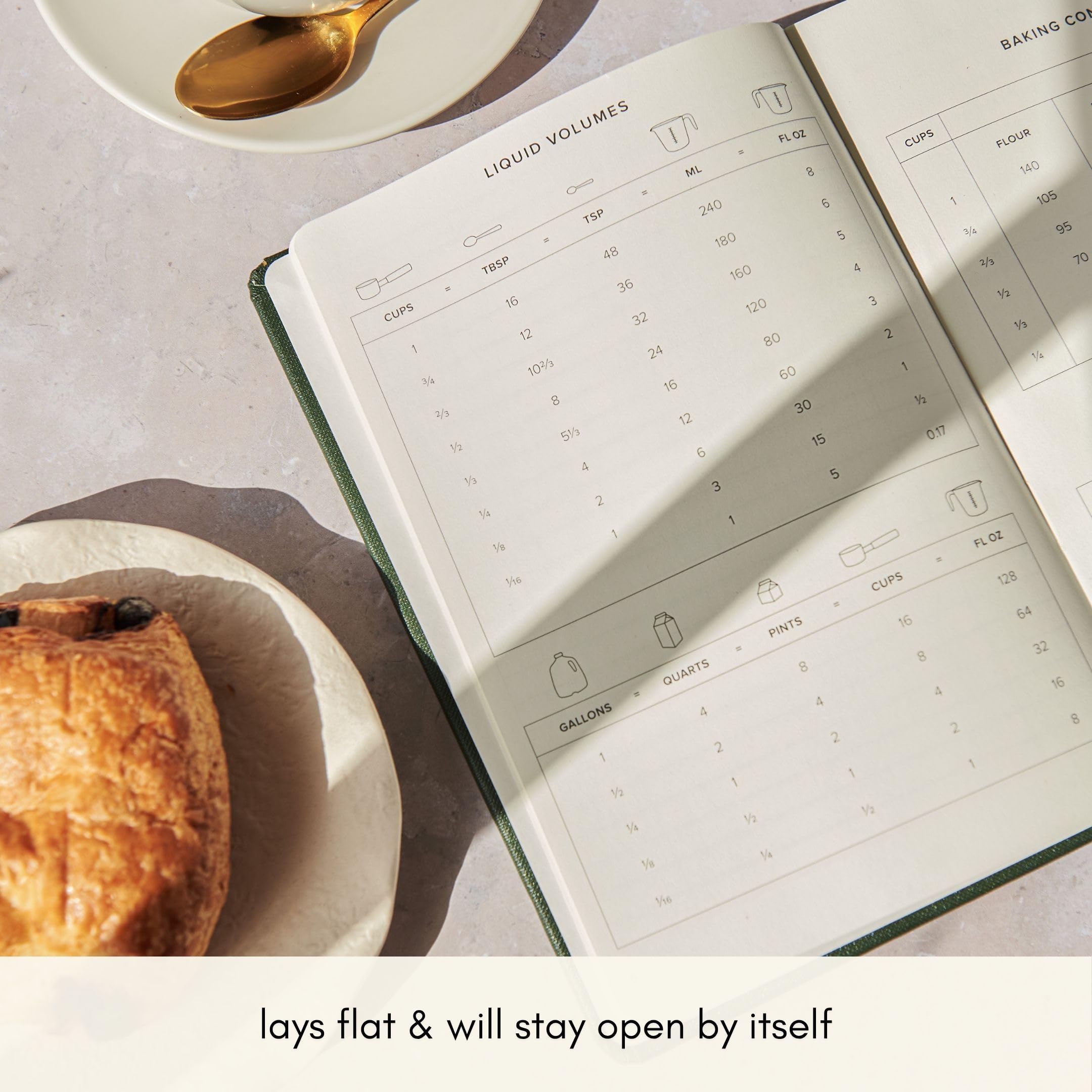 Kunitsa Co. Recipe Notebook - Keepsake Gift, Hardcover Blank Recipe Book to Write In Your Own Recipes with Journaling Prompts Ab