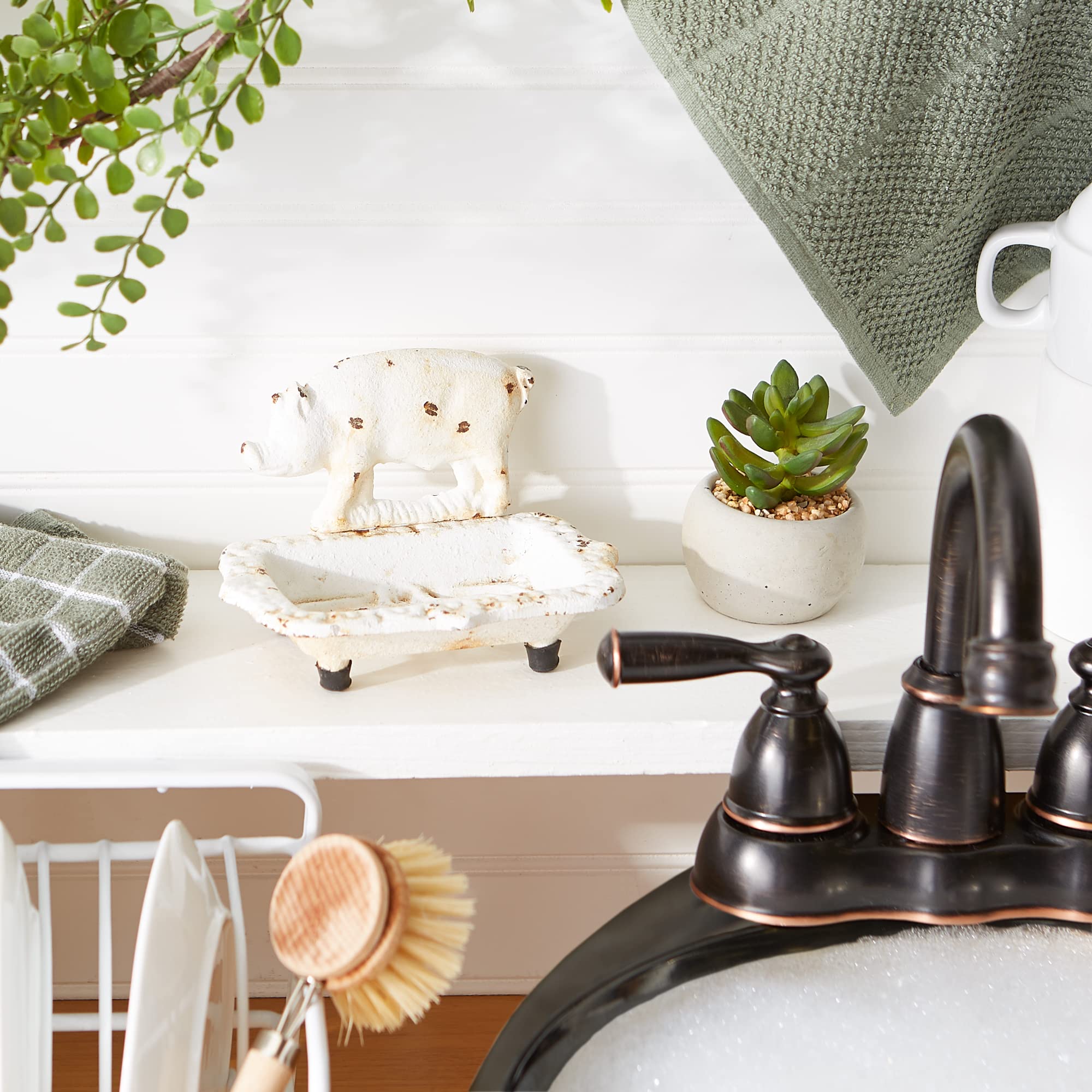 Accent Plus Pig Cast Iron Soap Dish 5.7L X 4.33W X 3.7H