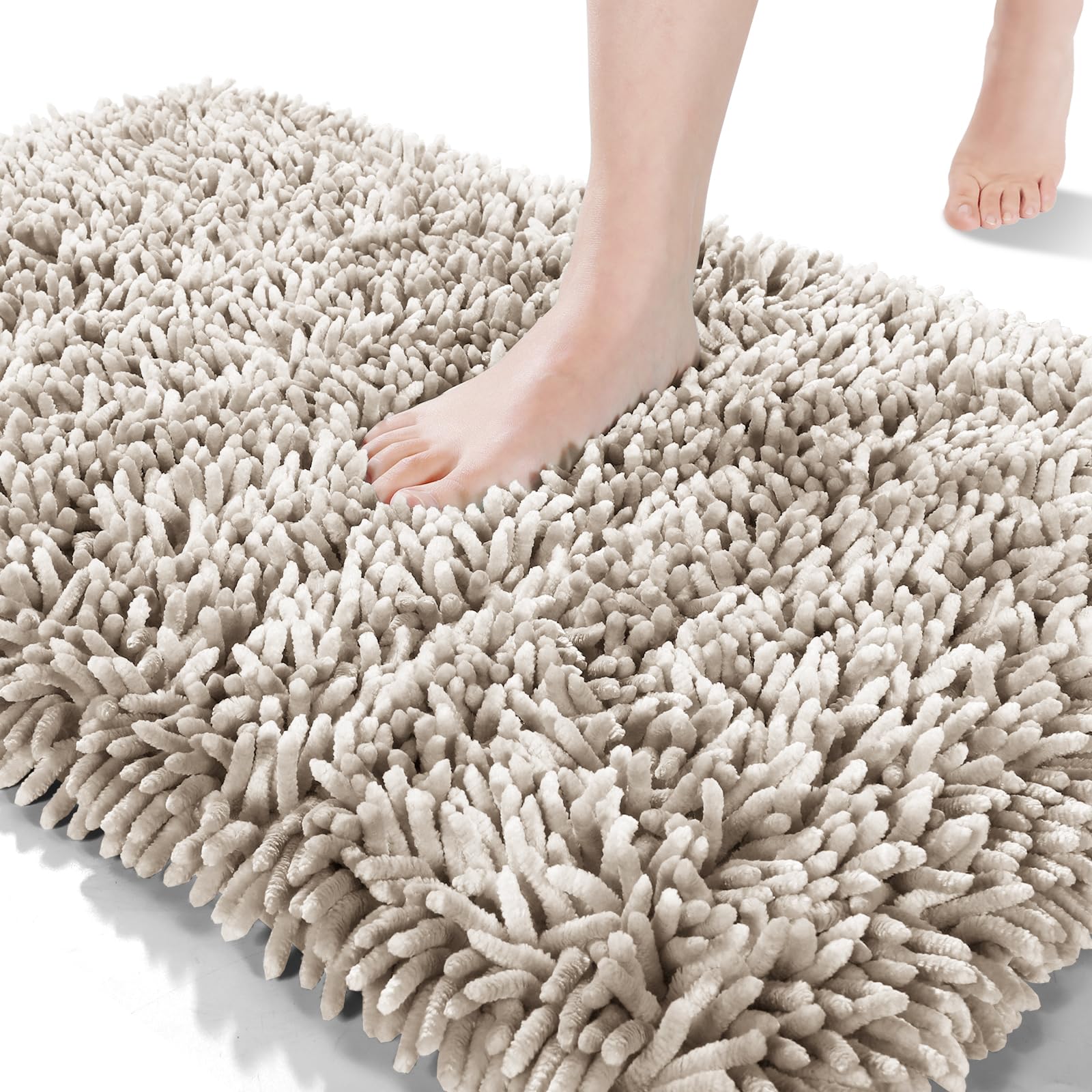 Yimobra Bathroom Rug, Chenille Extra Soft And Absorbent Shaggy Bath Mat, Non Slip, Machine Washable Dry, Plush Floor Carpet For