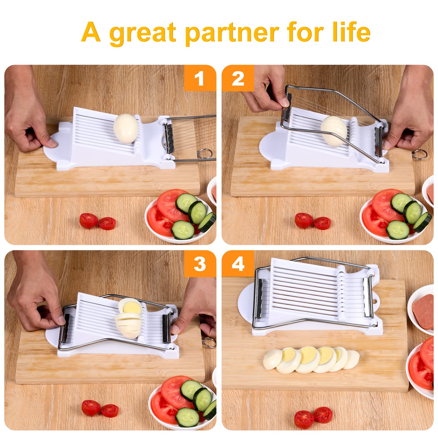 Dulcicasa Luncheon Meat Slicer - Slices Eggs, Cheese, Liver, And Fruit - Perfect Tool For Soft Fruits And Canned Meat Loaves - S
