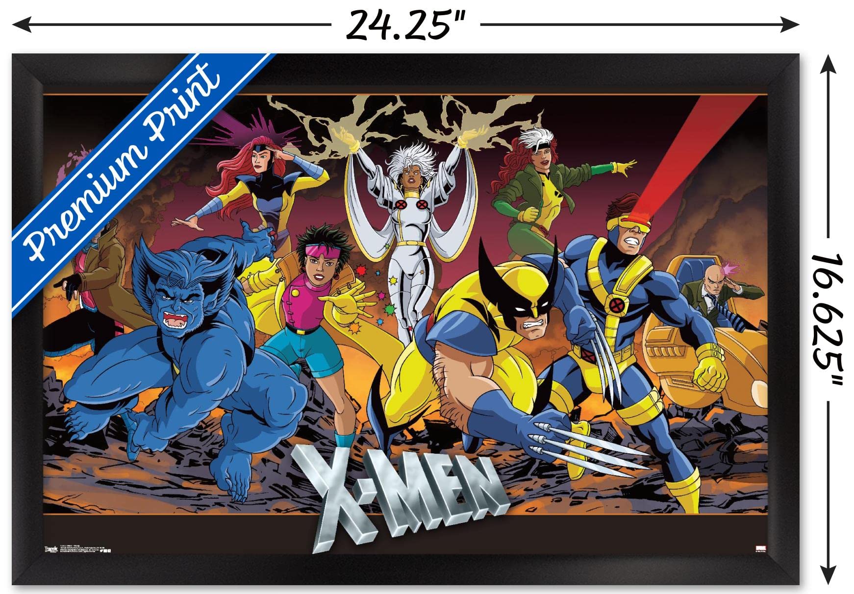 Trends International Marvel Comics - The X-Men - Group Wall Poster, 14.725'' X 22.375'', Black Framed Version