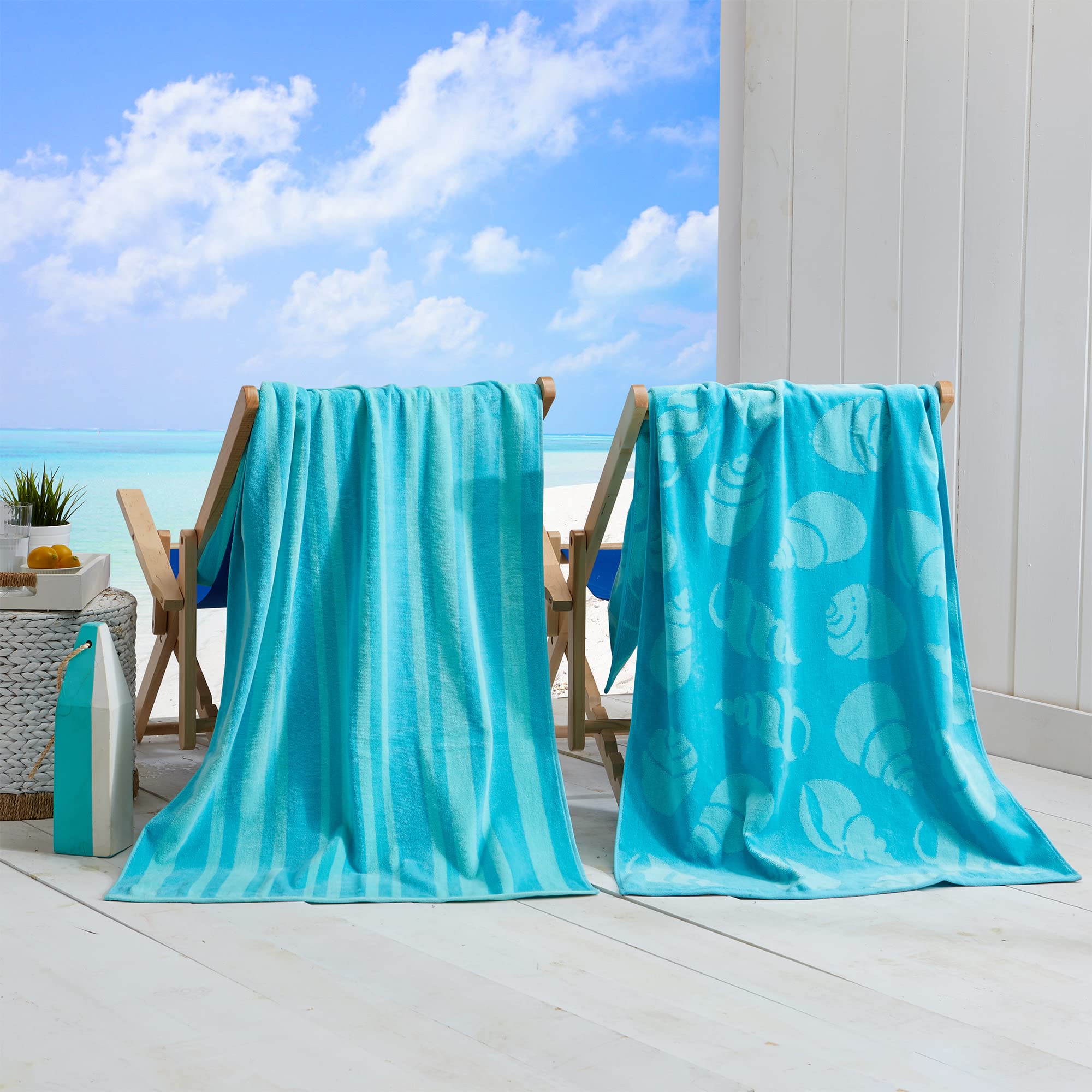 Great Bay Home 100% Cotton Beach Towels | 2 Pack of 30 x 60 Pink Pool Towels for Adults and Kids| Absorbent & Quick Dry Towels (
