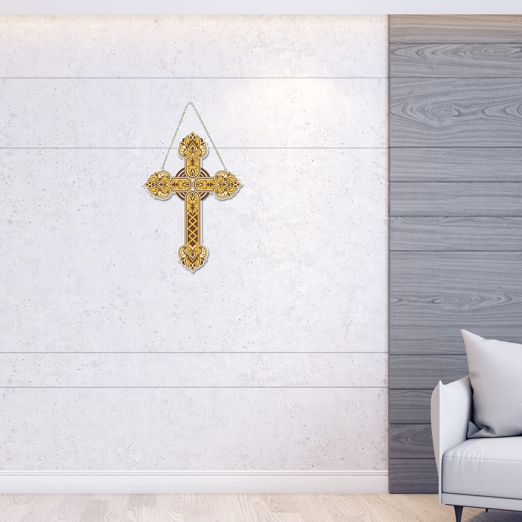 Artvibes Holy Cross Wall Hanger for Home|Office|Living Room|Gift, Wall Decoration (WH_5512N), Multi 12