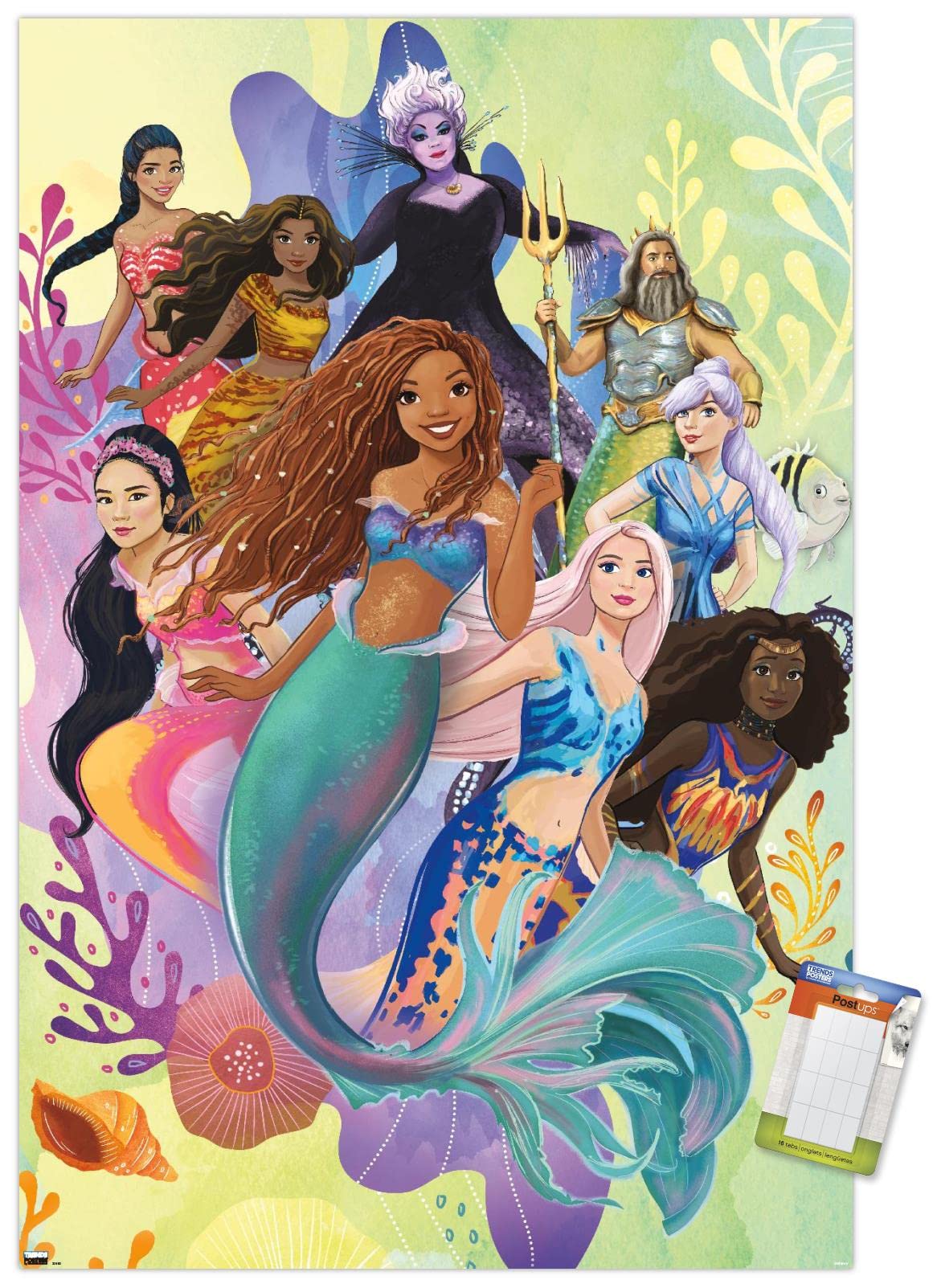 Trends International Disney Little Mermaid - Group Wall Poster, 14.72'' X 22.37'', Premium Poster & Mount Bundle