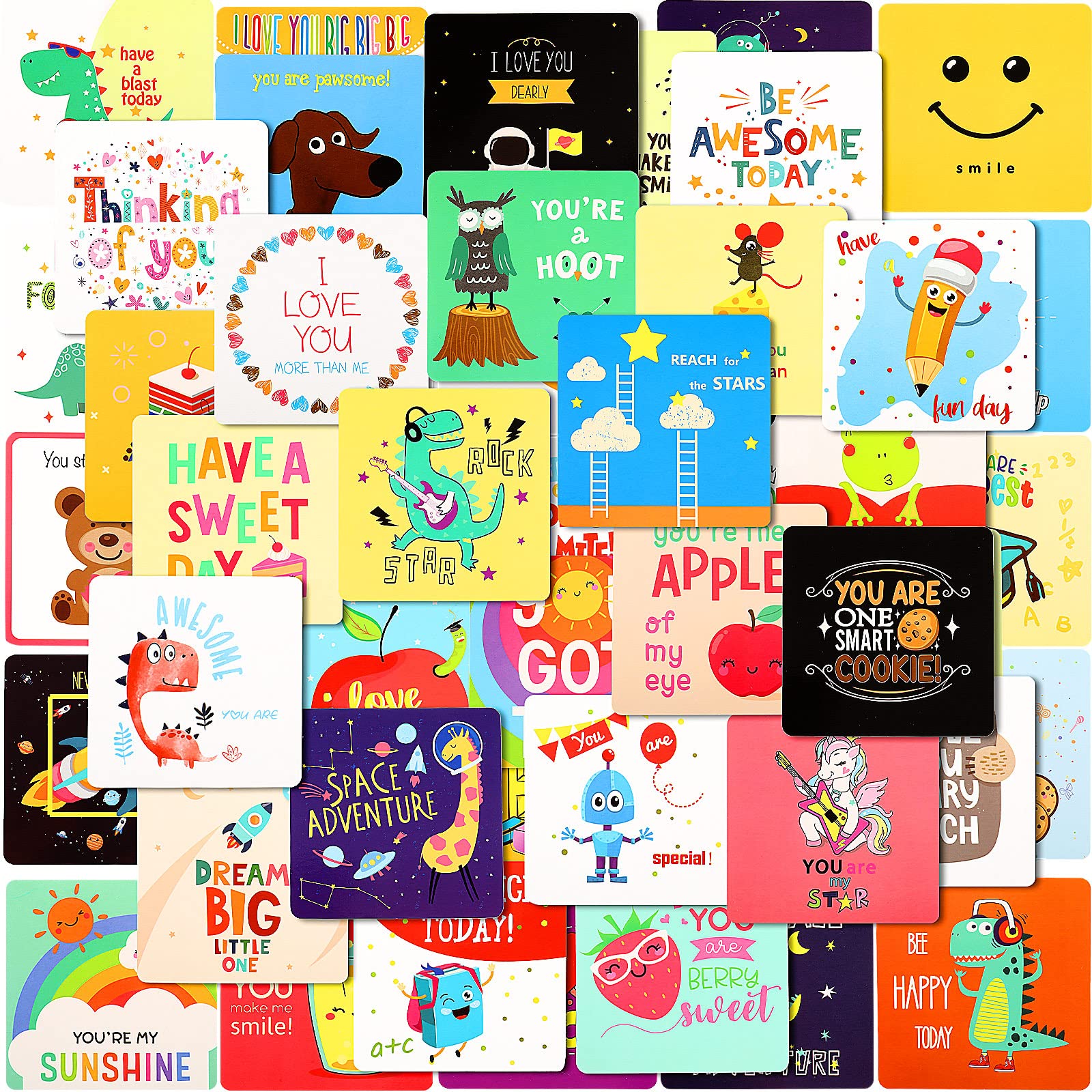 Teling 120 Pieces Lunch Box Notes For Kids Cute Lunchbox Notes For Kindergartners Inspirational And Motivational Kids Lunch Box
