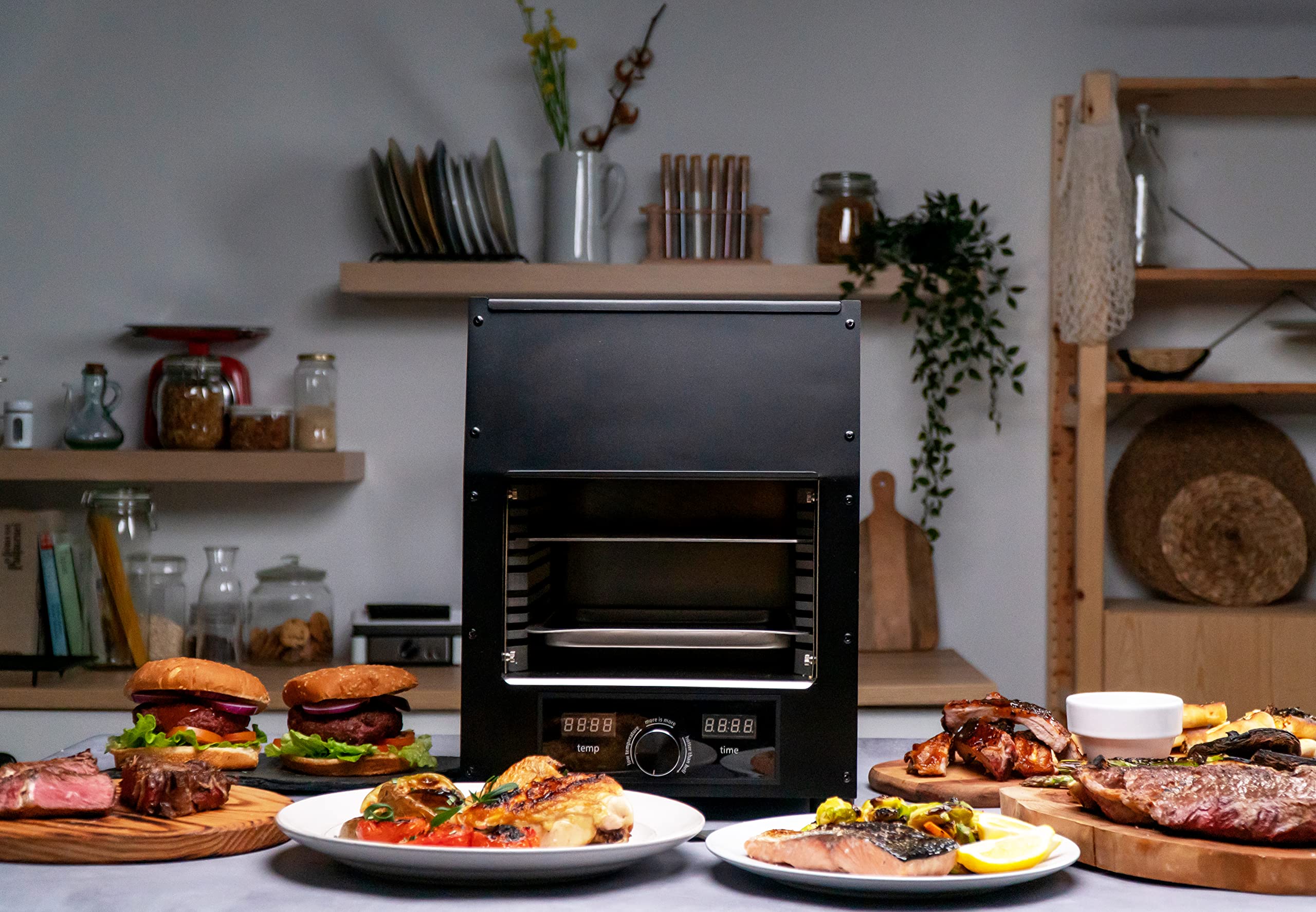 Flame King Scorch Smokeless Infrared Electric Broiler For Indoor Use, Fits On Kitchen Counter, Insulated, Comes With Broiler Tra