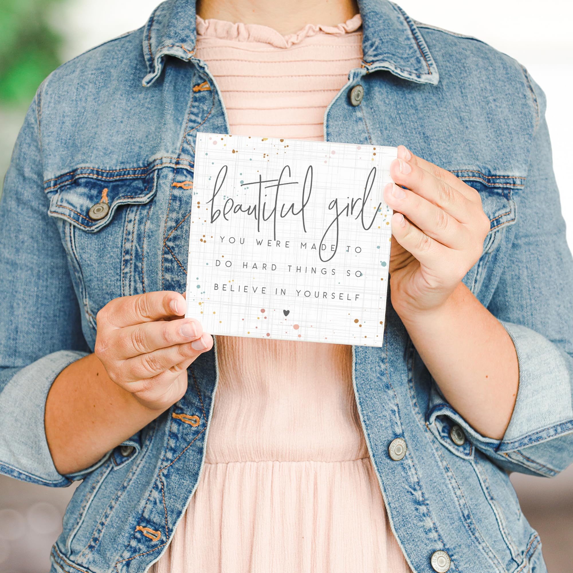 Simply Said  INC Small Talk Squares 5.25'' Wood Sign - Believe in Yourself - STS1608