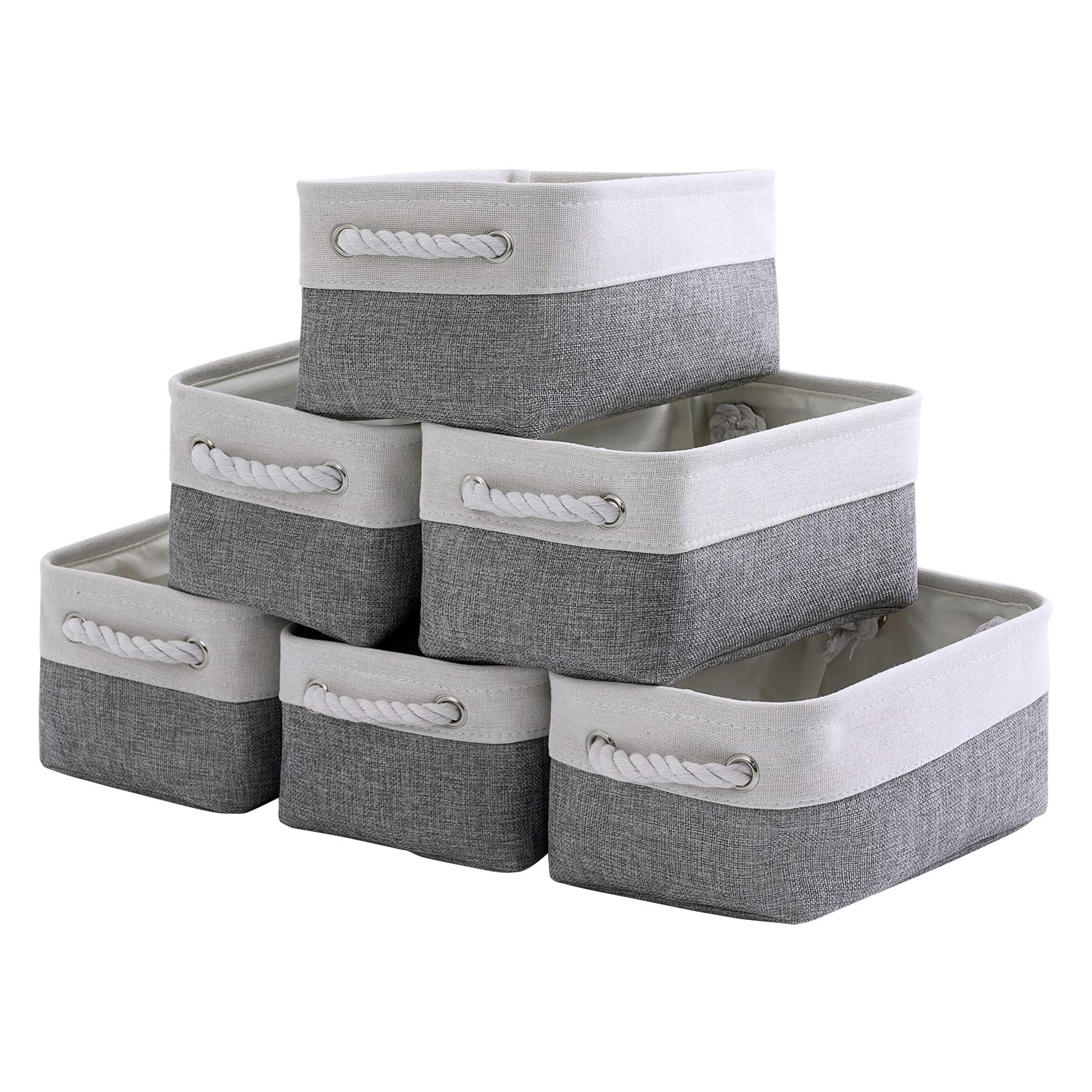 Thewarmhome Small Storage Baskets For Organizing,Storage Baskets For Shelves,Small Fabric Storage Bins W/Handles For Closet Nurs