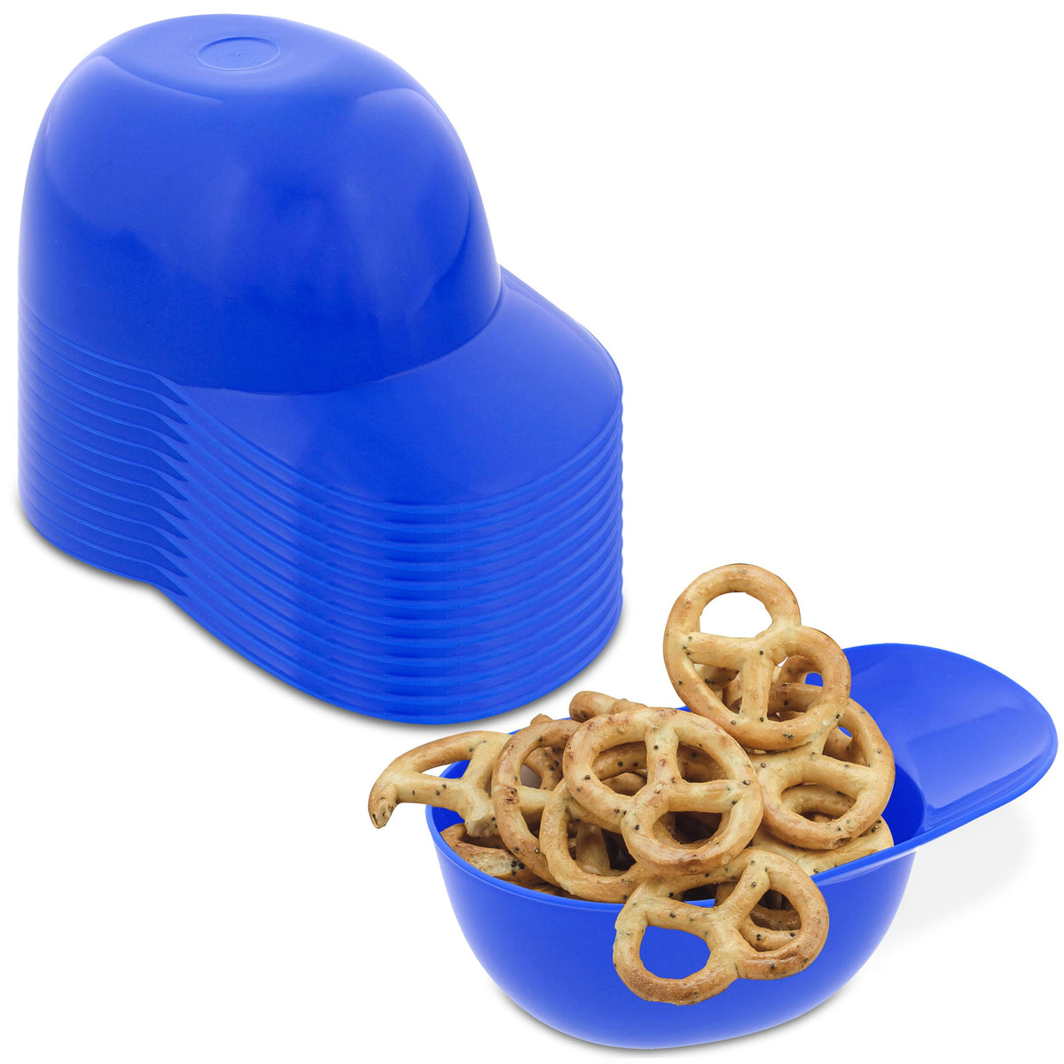 Lot45 Mini Baseball Helmet Ice Cream Snack Bowls - 12Pc 8Oz Blue Baseball Snacks Mini Dessert Cups For Party And Games
