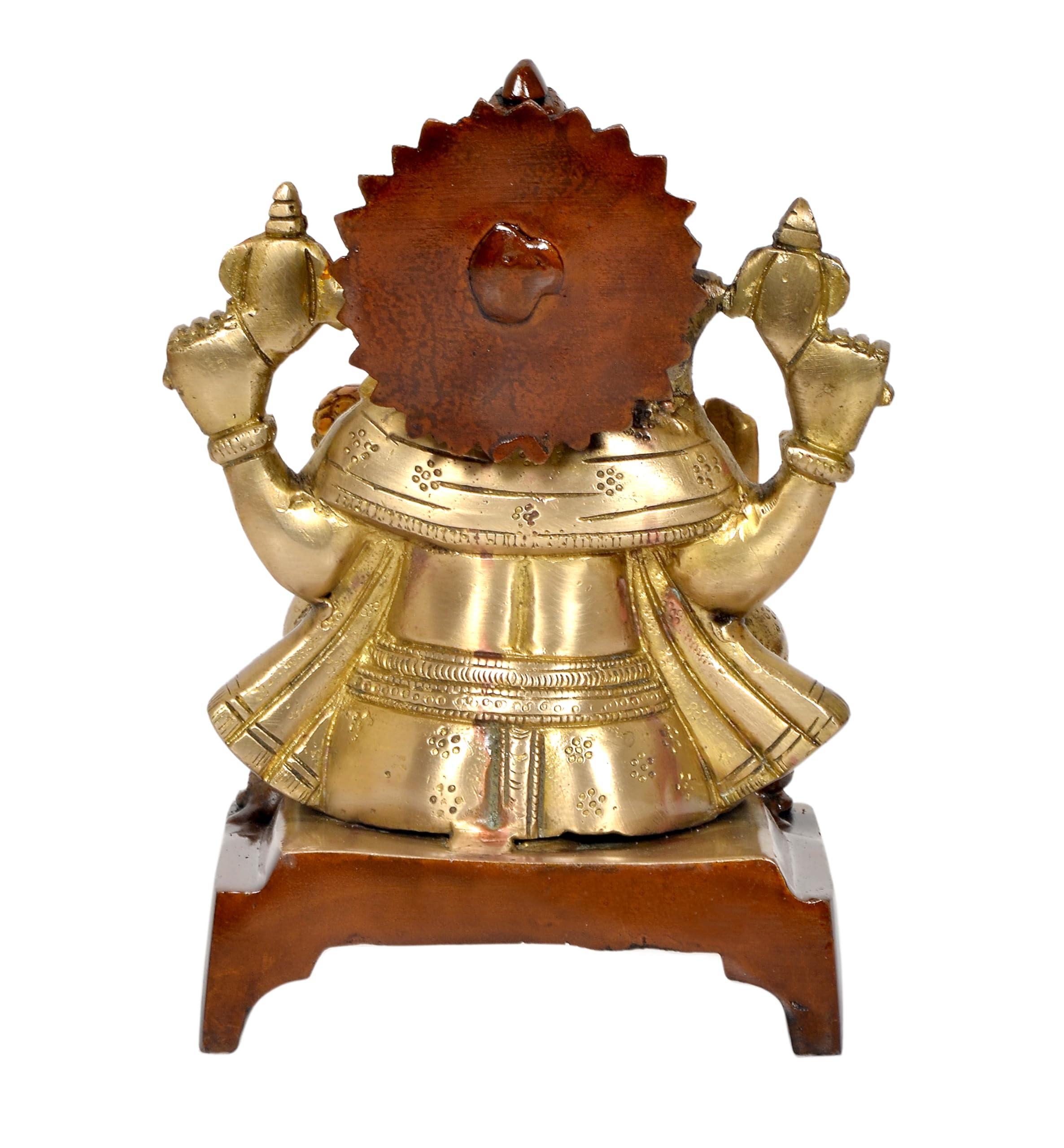 Dattatreya Brass Lord Ganesha Idol Ganesh Statue Decorative Sculpture For Home Office Mandir Pooja Showpiece (Height 7.5 Inch)