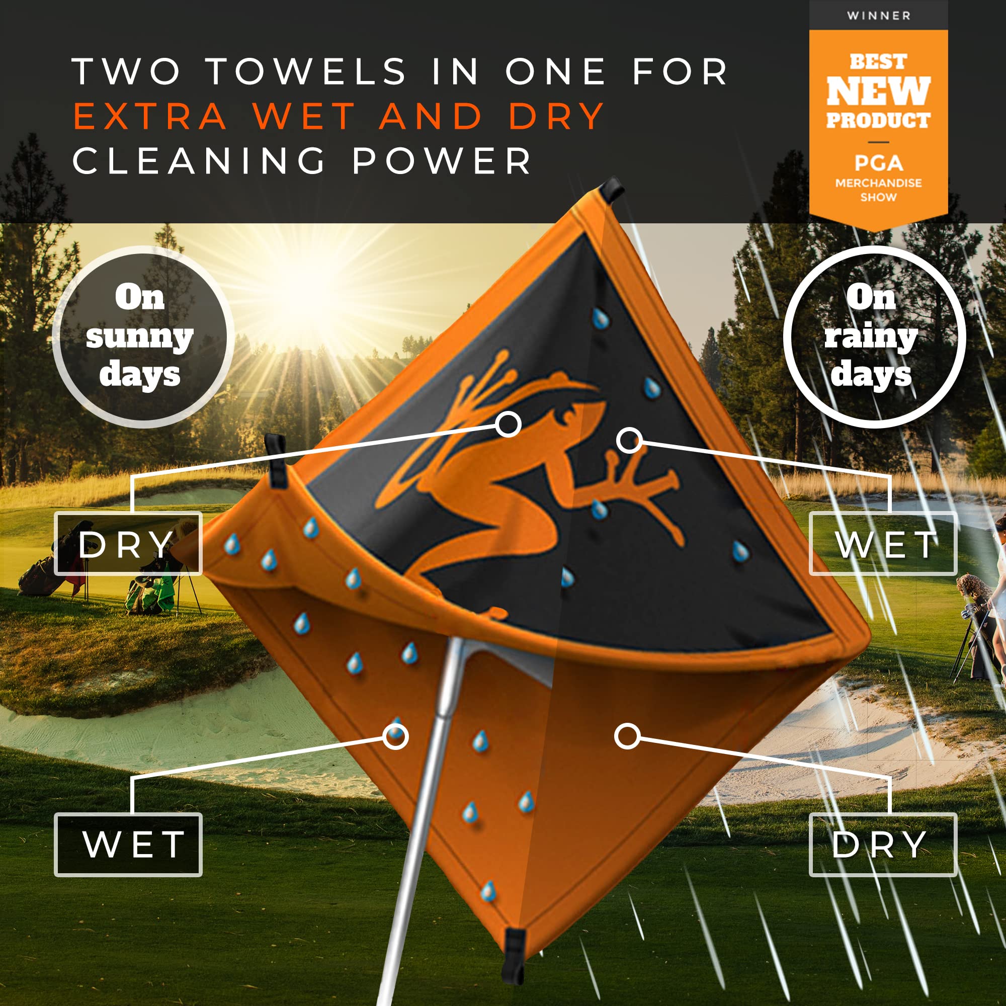 Frogger Golf Wet And Dry Amphibian Towel (Green)