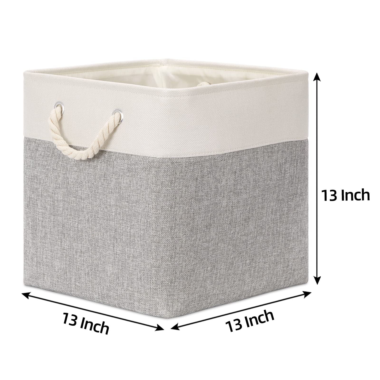 Bidtakay Baskets For Storage Large Fabric Basket Set Of 3 Closet Baskets Clothes Baskets For Shelves Square Organizer Bins 13X13