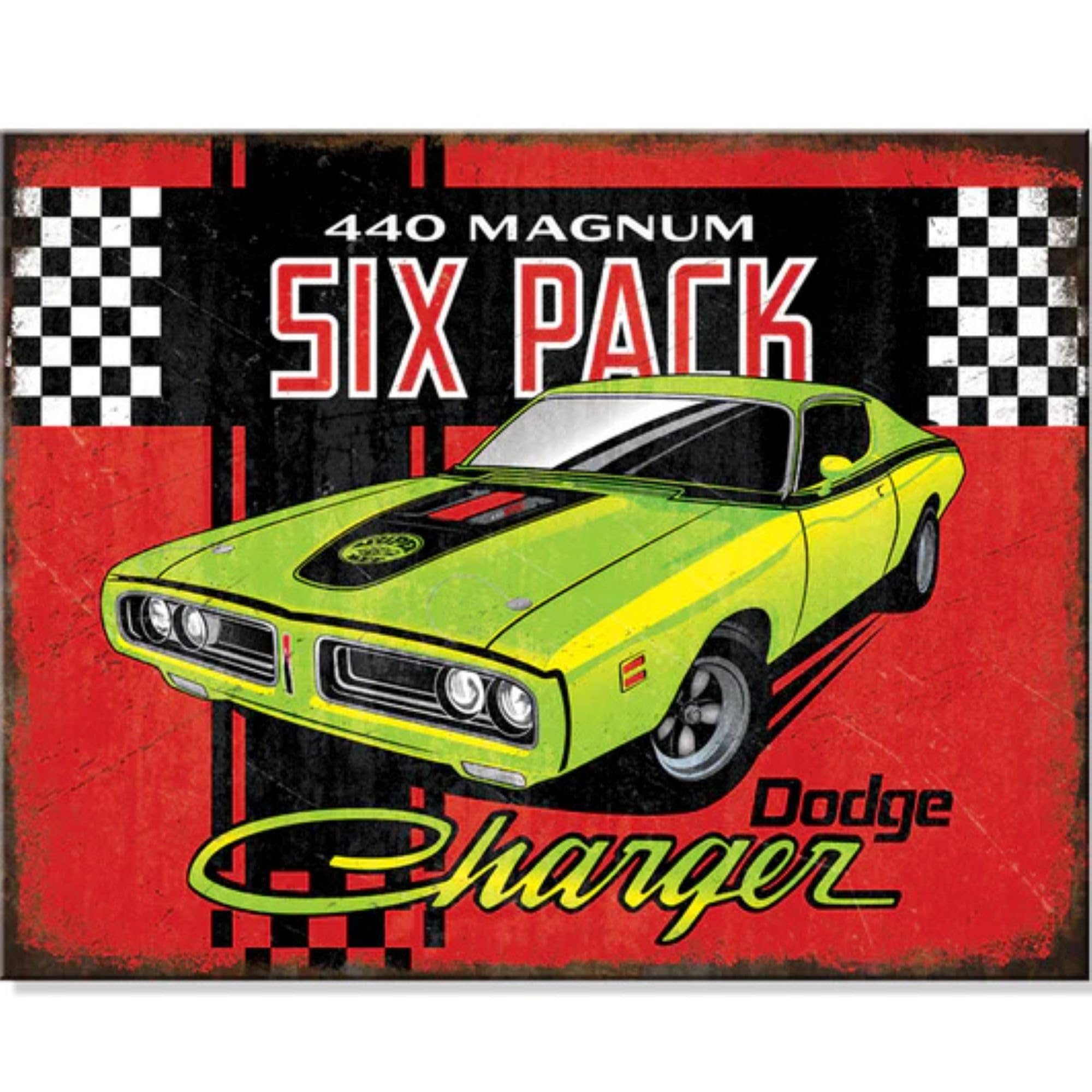 Dodge Charger 440 Magnum Six Pack Metal Sign 16 x 12.5