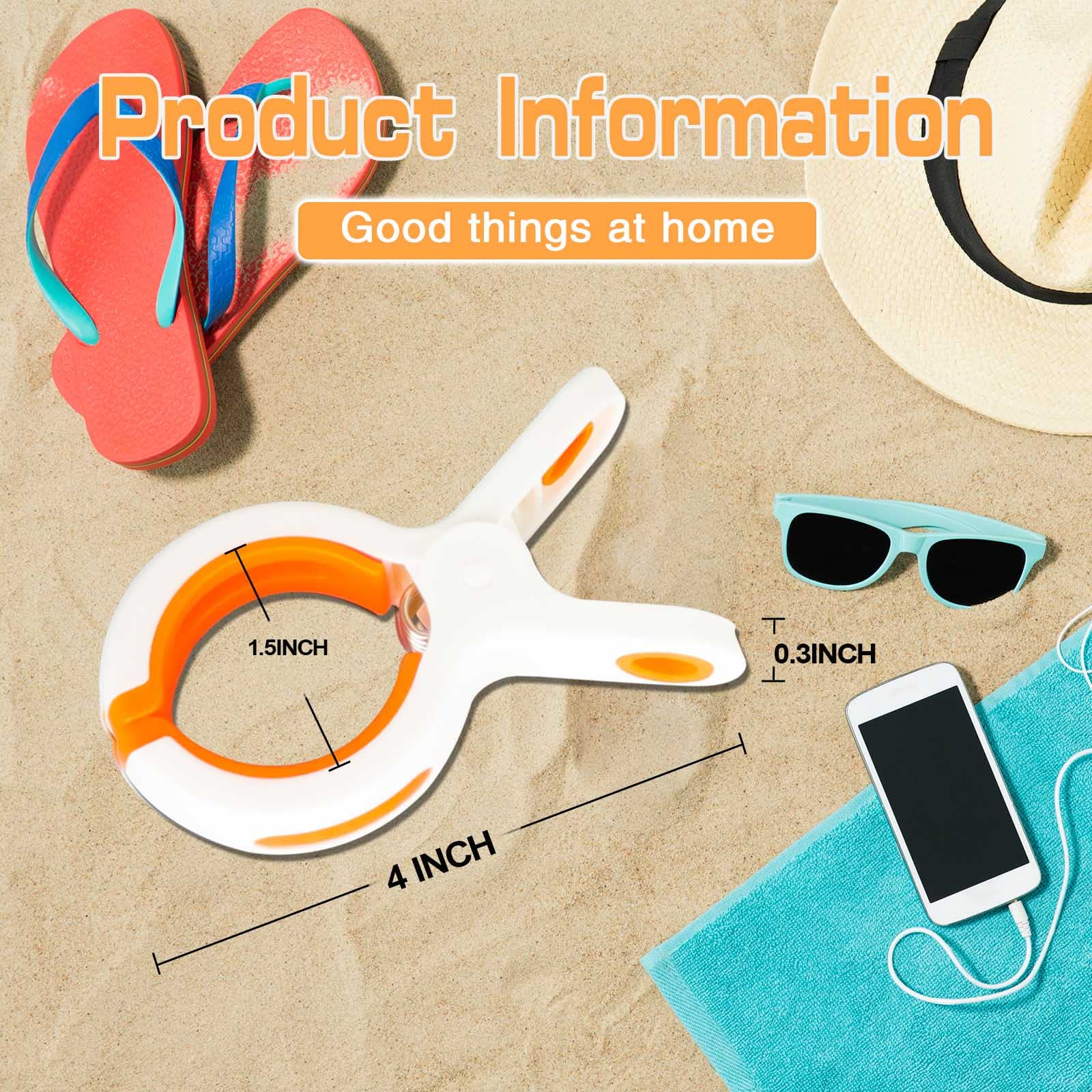 Beach Towel Clips For Beach Chair Towel Holder For Beach Chair Pool Chair On Cruise-Jumbo Size,Plastic Strong Beach Chair Clips