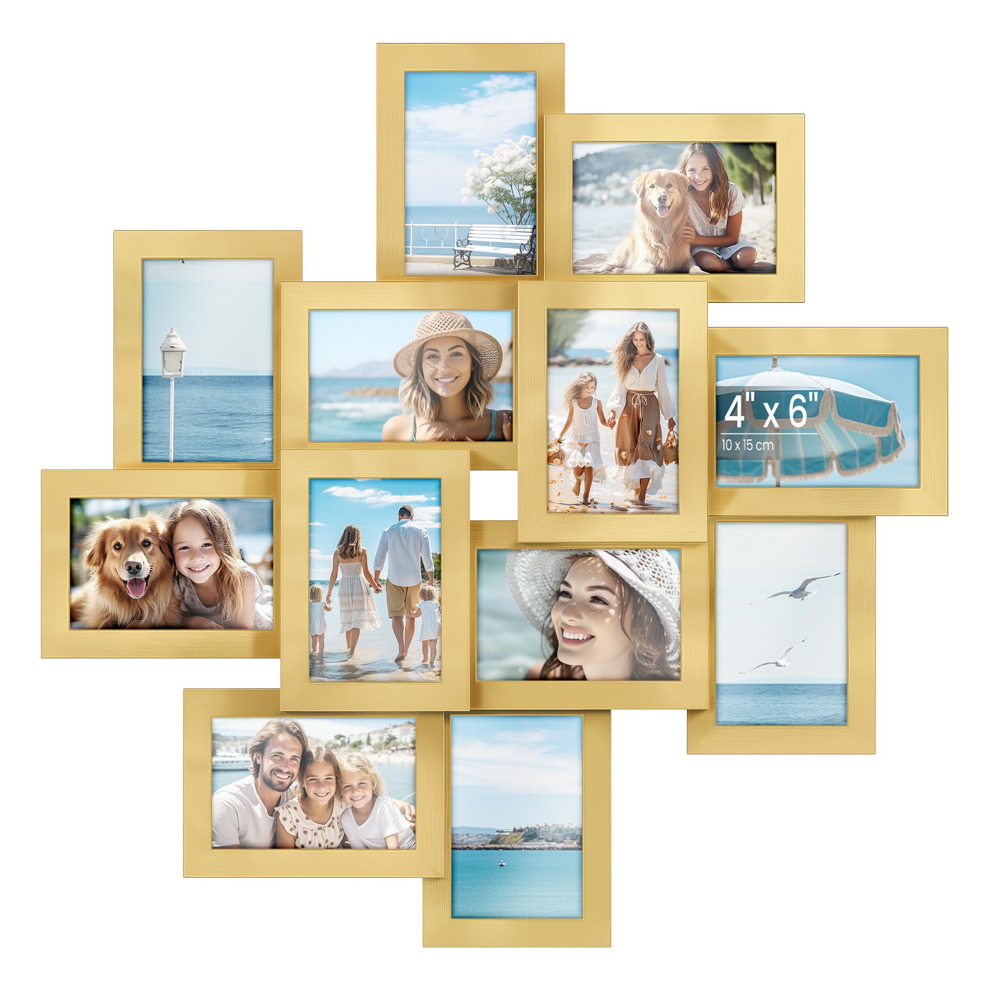 SONGMICS 4x6 Collage Picture Frames, 12-Pack Picture Frames Collage for Wall Decor, Photo Collage Frame, Multi Picture Frame Set