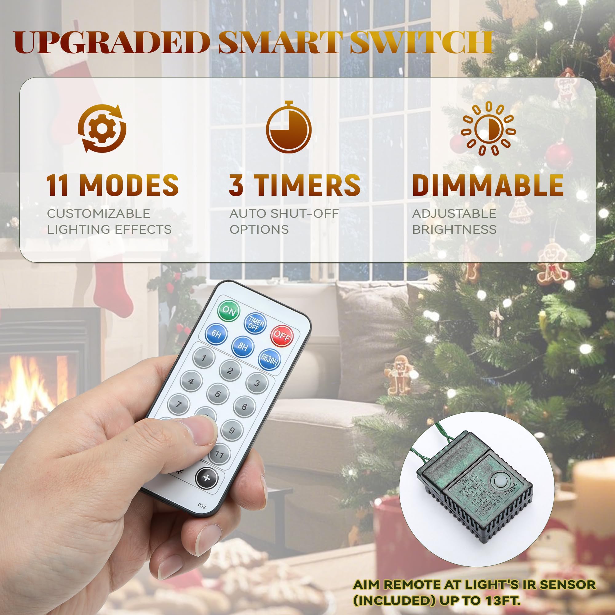 YITAHOME 6FT Prelit Christmas Tree with Remote Control, Hinged Artificial Pre-Decorated Tiered Flocked Christmas Tree w/ 900 PE