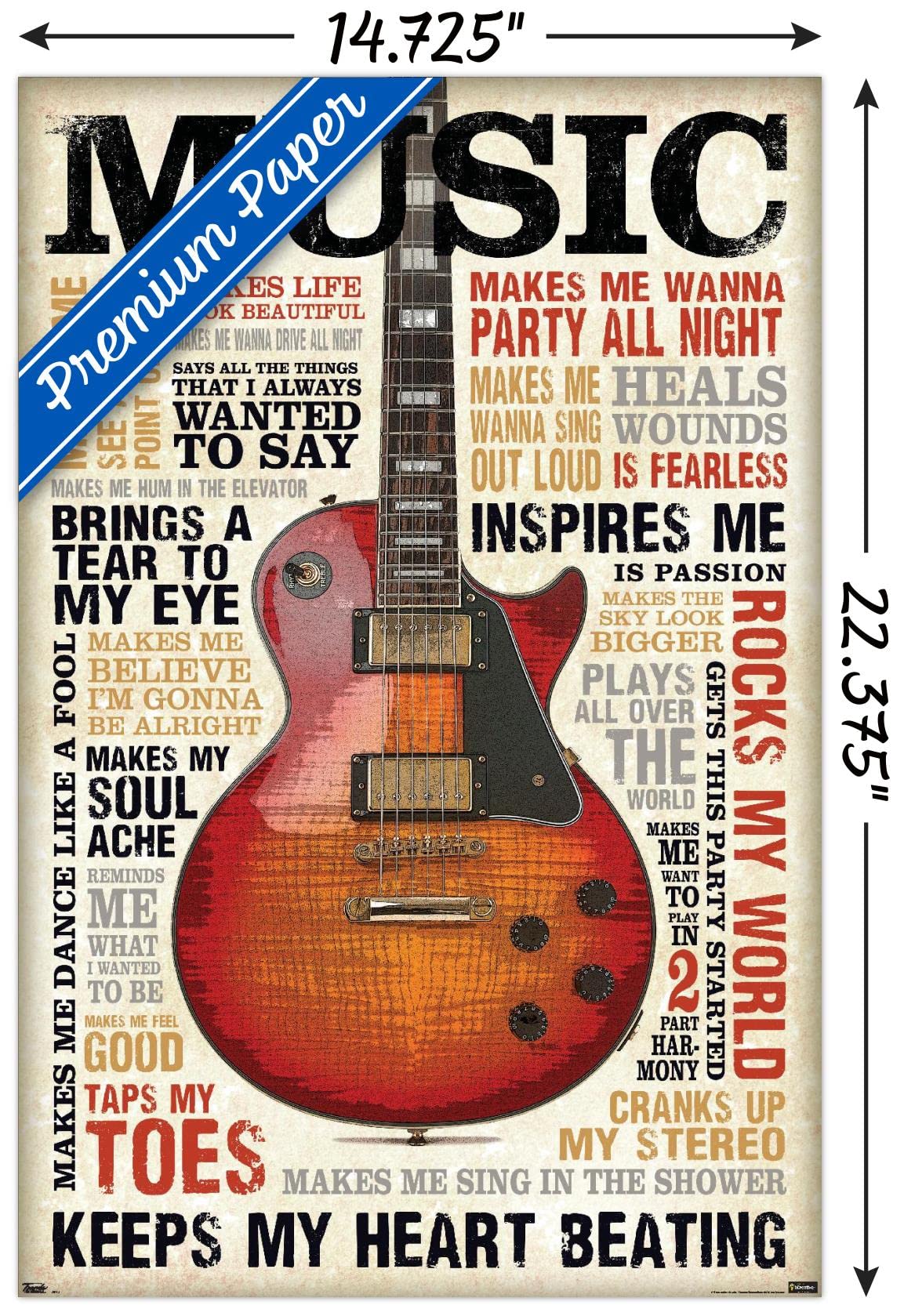 Trends International Music Inspires Me Wall Poster, 14.725'' X 22.375'', Premium Unframed Version