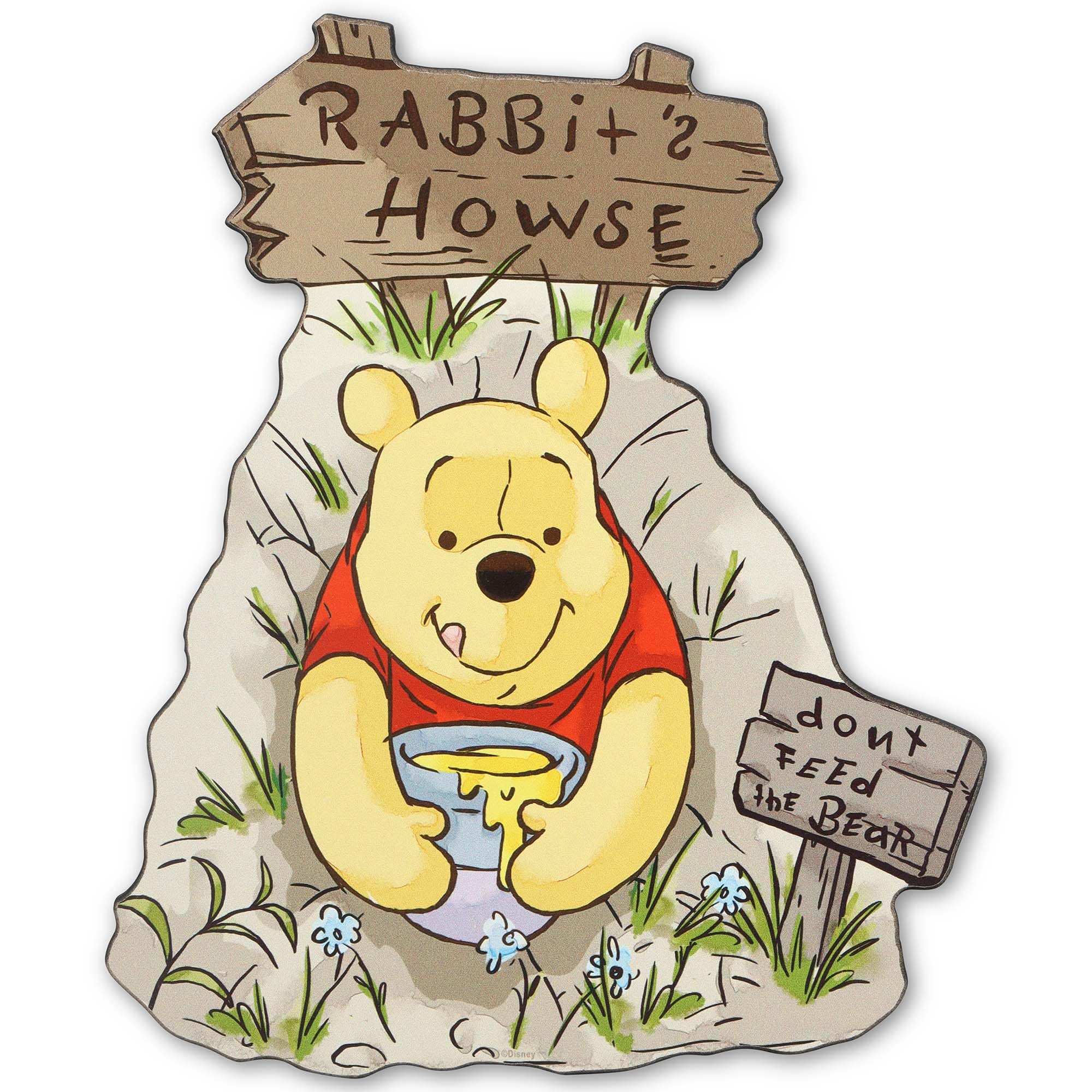 Open Road Brands Disney Winnie the Pooh Rabbits Howse Wood Wall Decor - Cute Winnie the Pooh Wall Art for Bedroom or Nursery