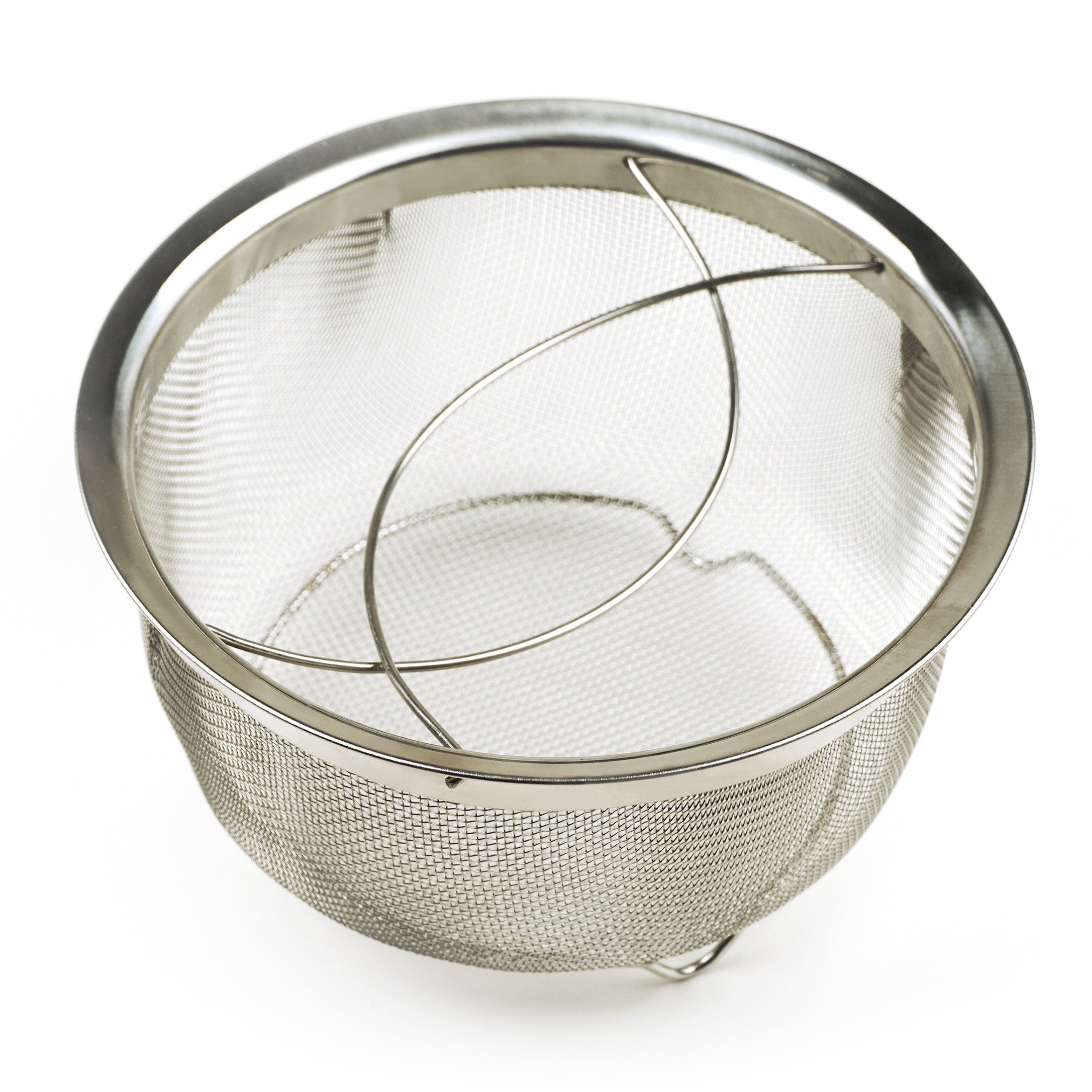 Rsvp International Mesh Colander Strainer Basket With Folding Handles, 3 Quarts | For Pasta, Frying, & Salads | Dishwasher Safe