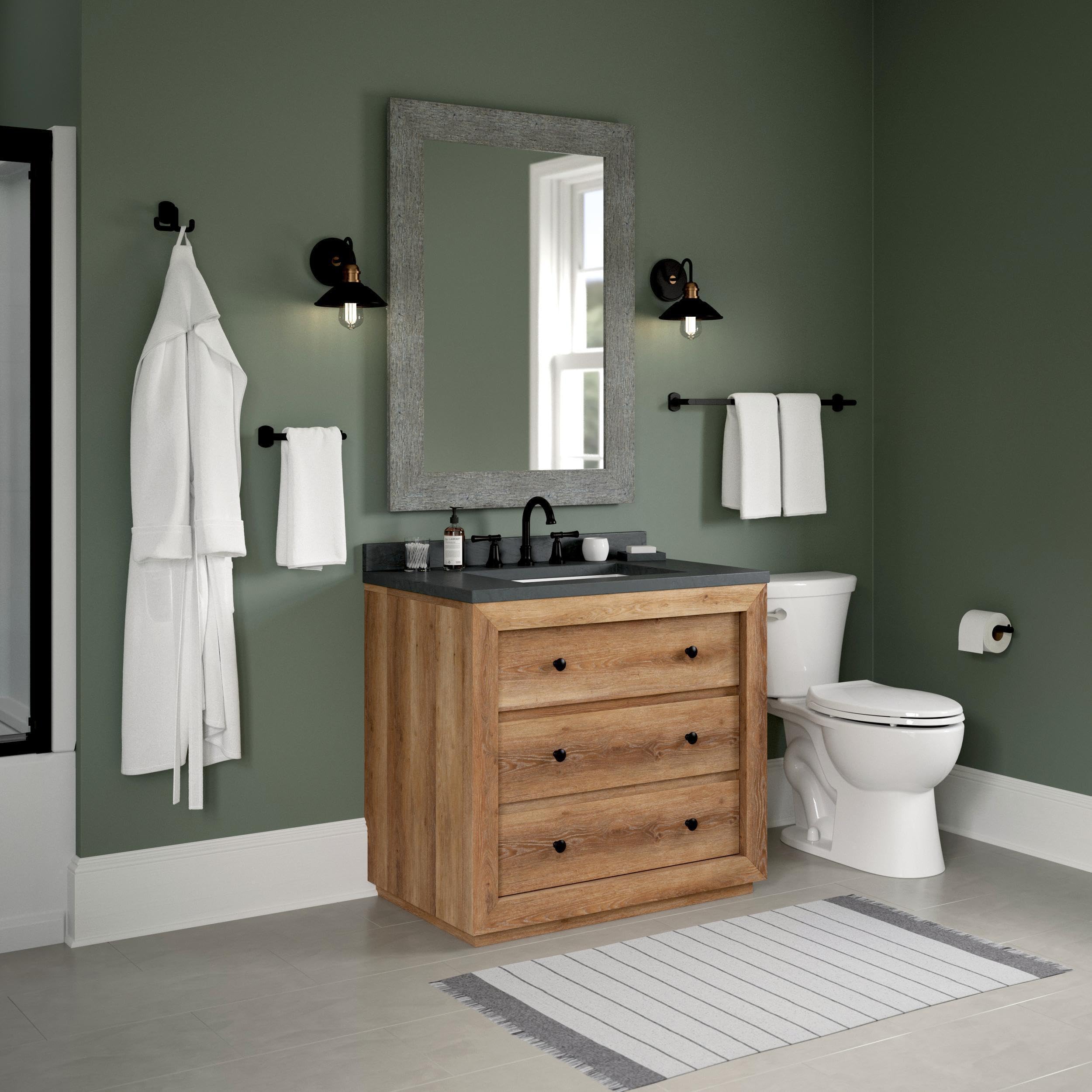 Franklin Brass Grnv64-Mb Granville 4-Piece Bath Hardware, Matte Black