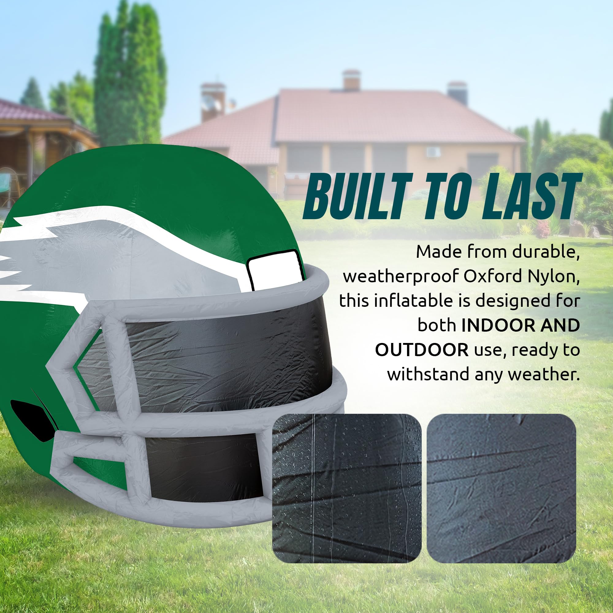 Sporticulture NFL Philadelphia Eagles 4ft Inflatable Retro Helmet with LED Lights & Built-in Blower - Merchandise Decor Ideal fo