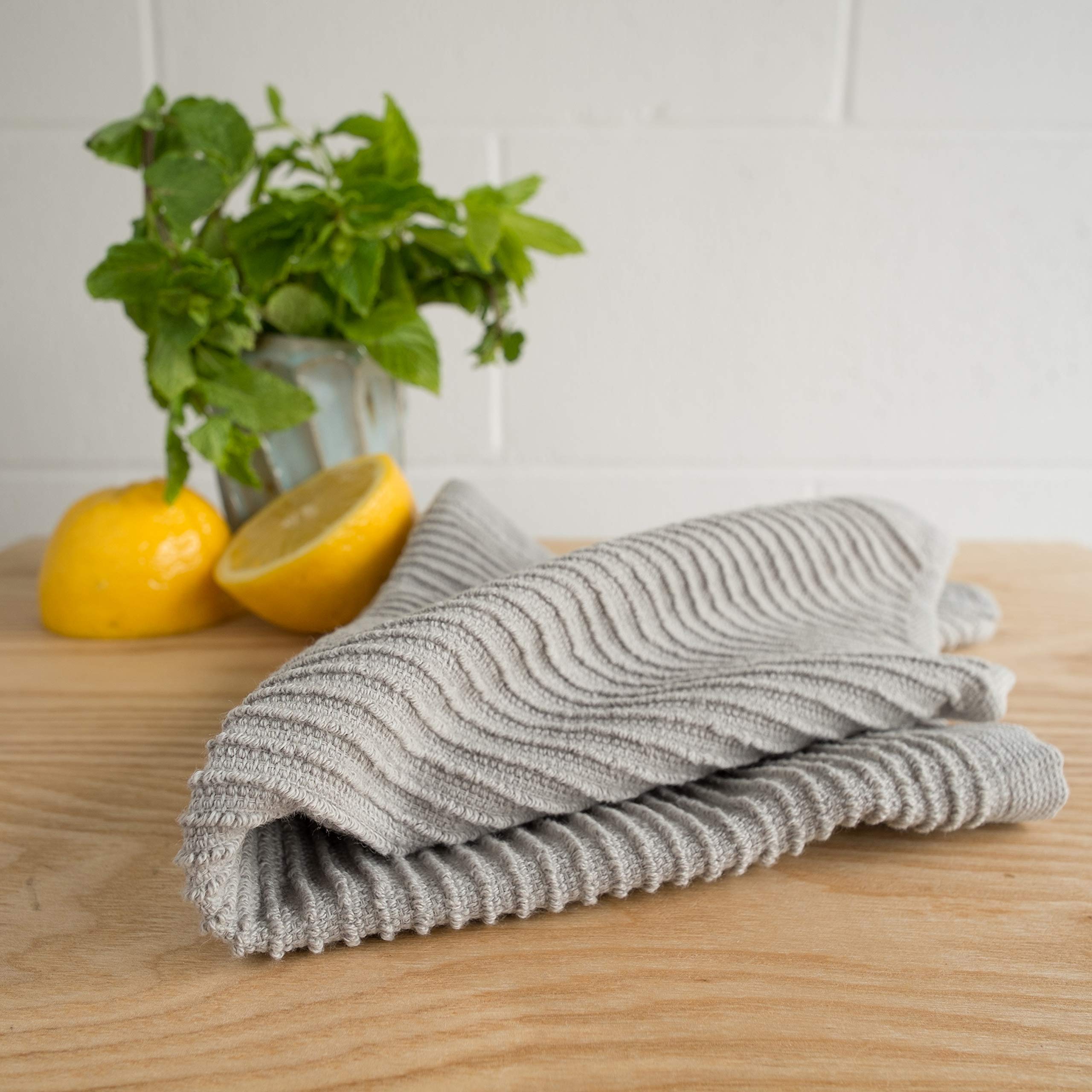 Now Designs Ripple Kitchen Dishcloth, Set Of 6, London Grey - A02763Aa