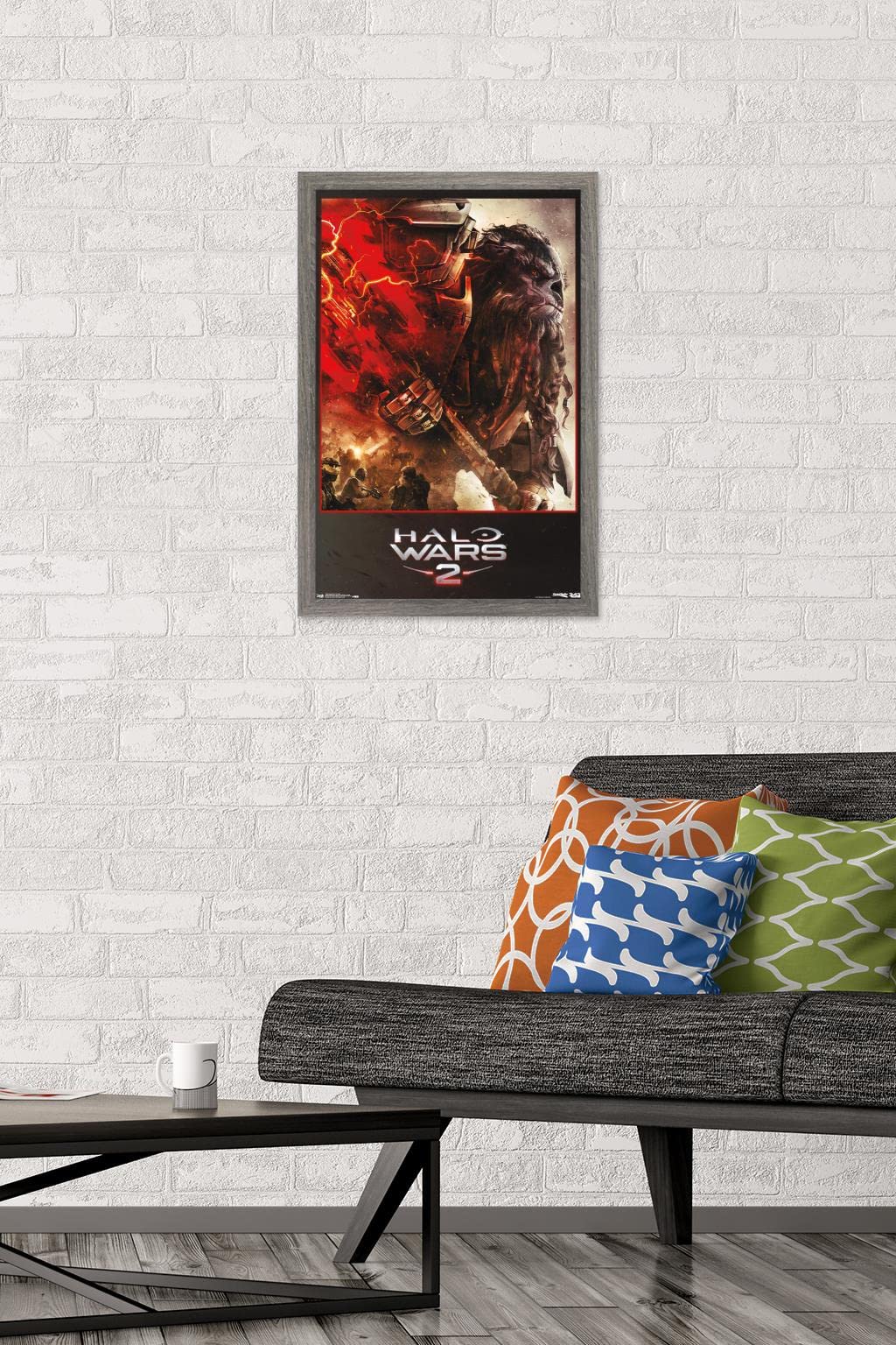 Trends International Halo: Halo Wars 2 - Face-Off Wall Poster, 14.725'' X 22.375'', Barnwood Framed Version