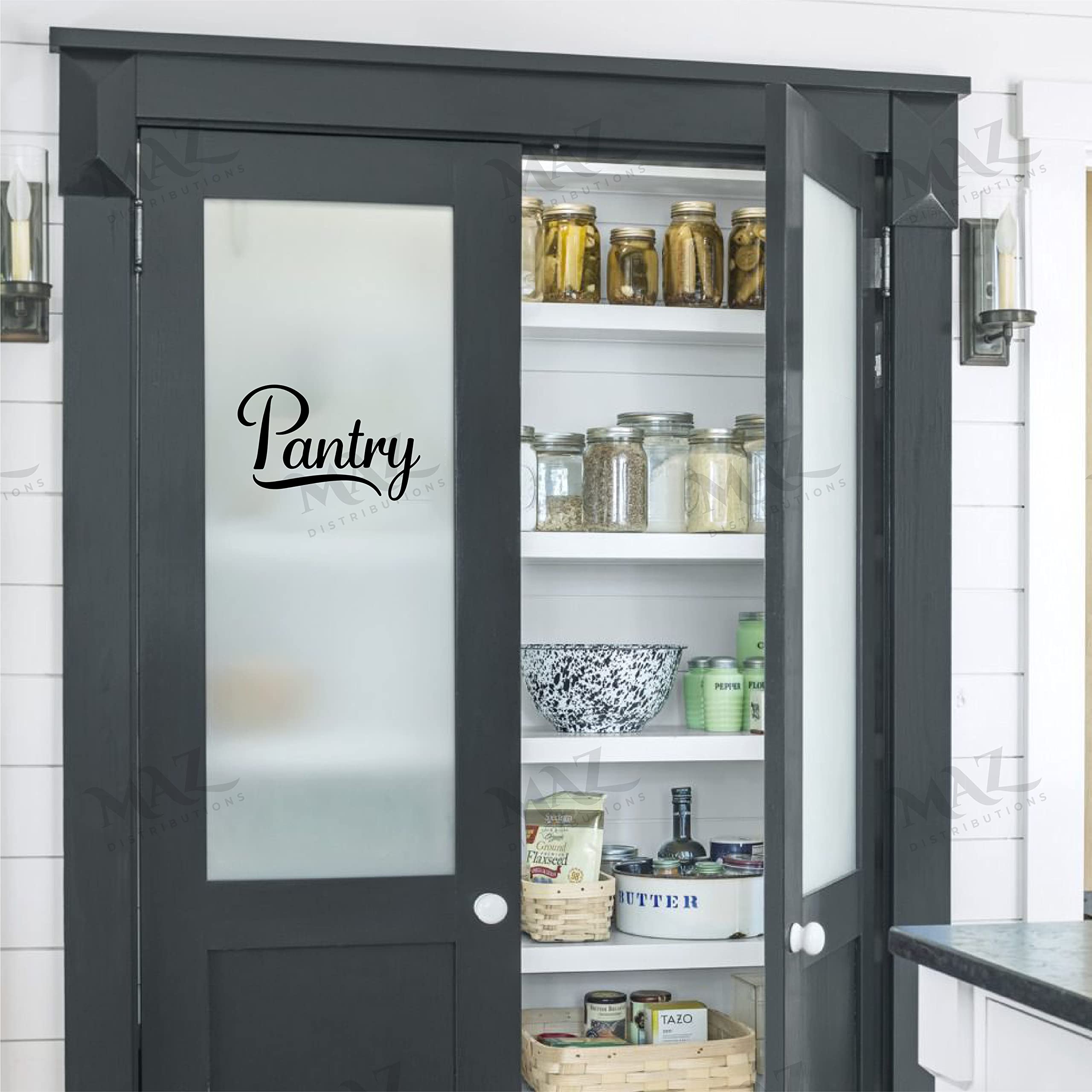 Maz Distributions - Pantry Sticker - Vinyl Decal For Refrigerators - Removable Waterproof Sticker For Store Door - Useable Indoo