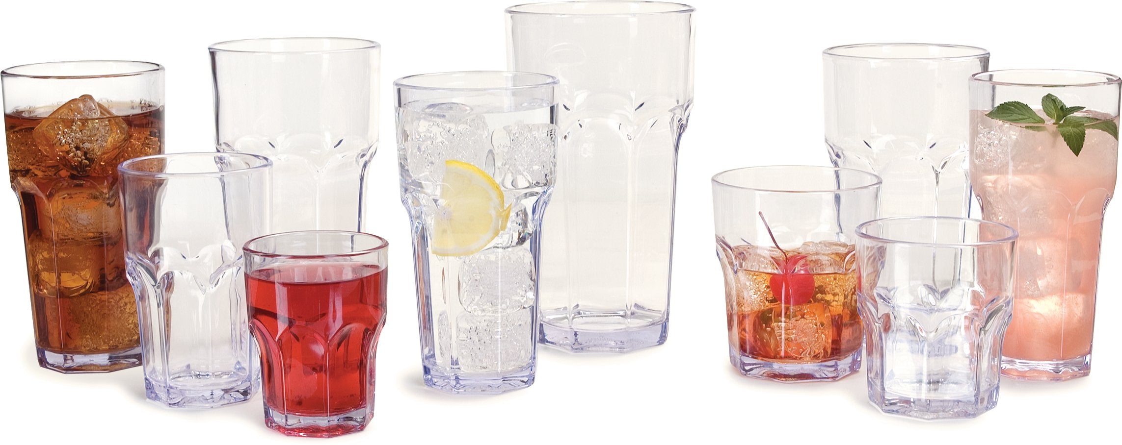 Carlisle FoodService Products Louis Clear Tumbler Short Glass for Restaurants  Catering  Kitchens  Plastic  12.3 Ounces  Clear  (Pack of 24)
