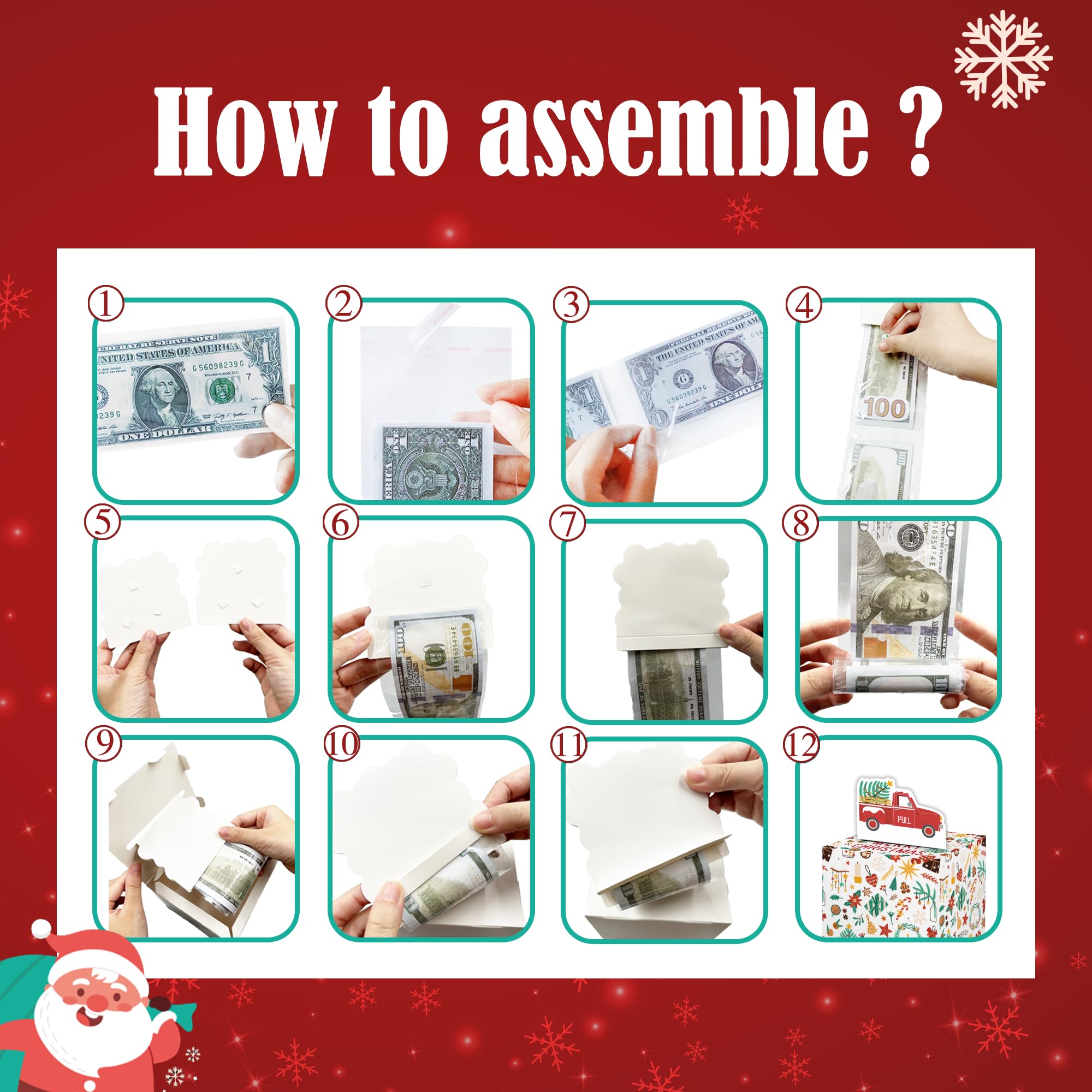 Azbuk Christmas Party Favors Money Gift Box Set, PVC, One Size, Model YC1011, Color 003 - Fun Cash Gifts for Women