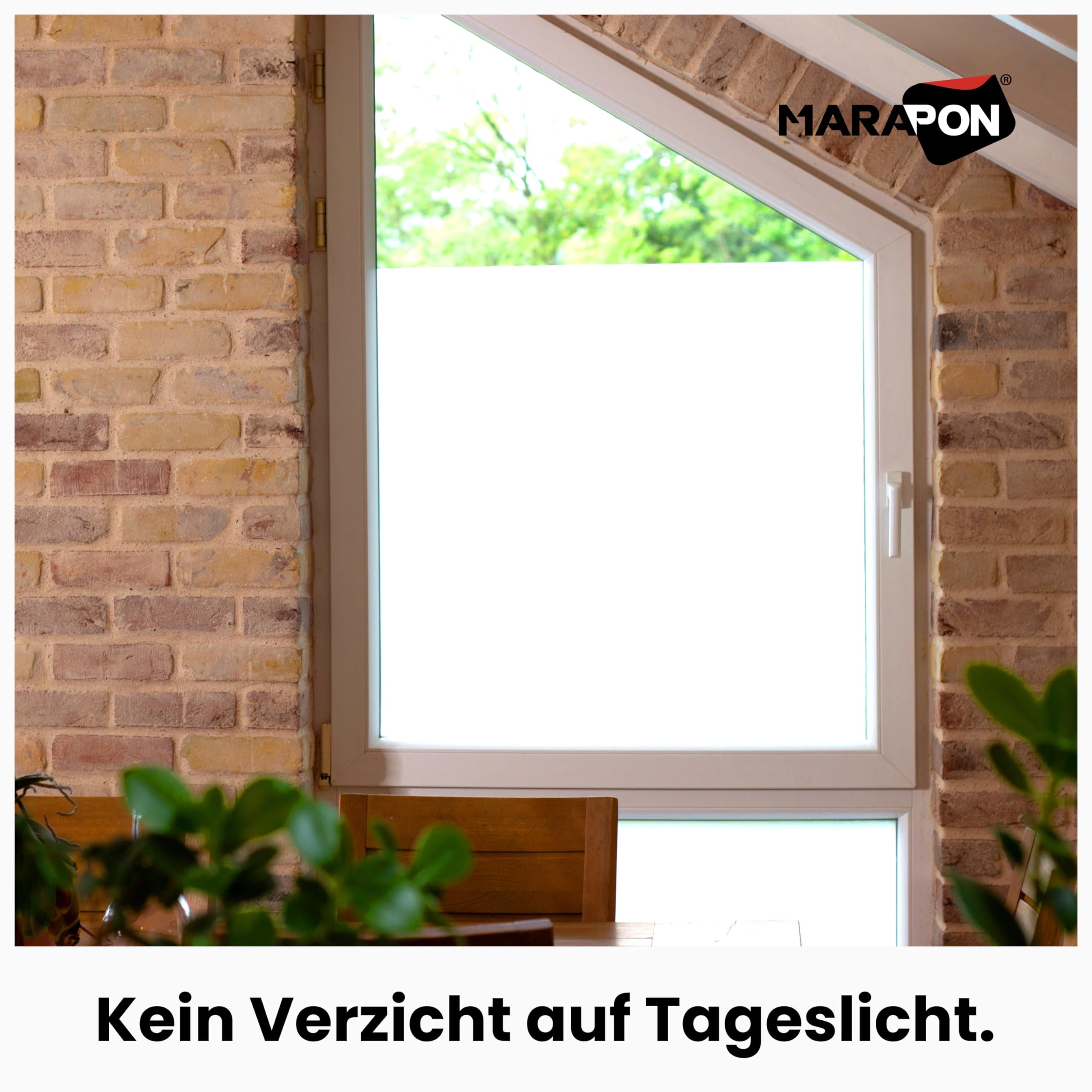 MARAPONA Window Privacy Film - White Static-Adhesive Window Film 354x787 Inch] High Privacy Window Film - Static Window Film - Frosted glass Window Film for Bathrooms