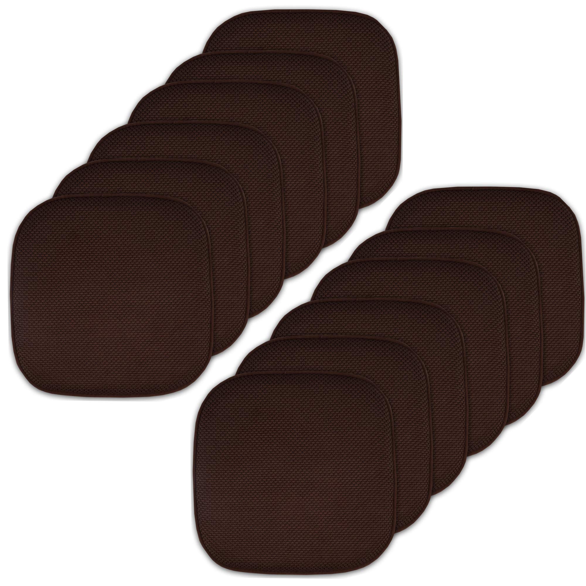 Sweet Home Collection Memory Foam Chair Cushion Honeycomb Pattern Solid Color Slip Non Skid Rubber Back Ultimate Comfort And Sof