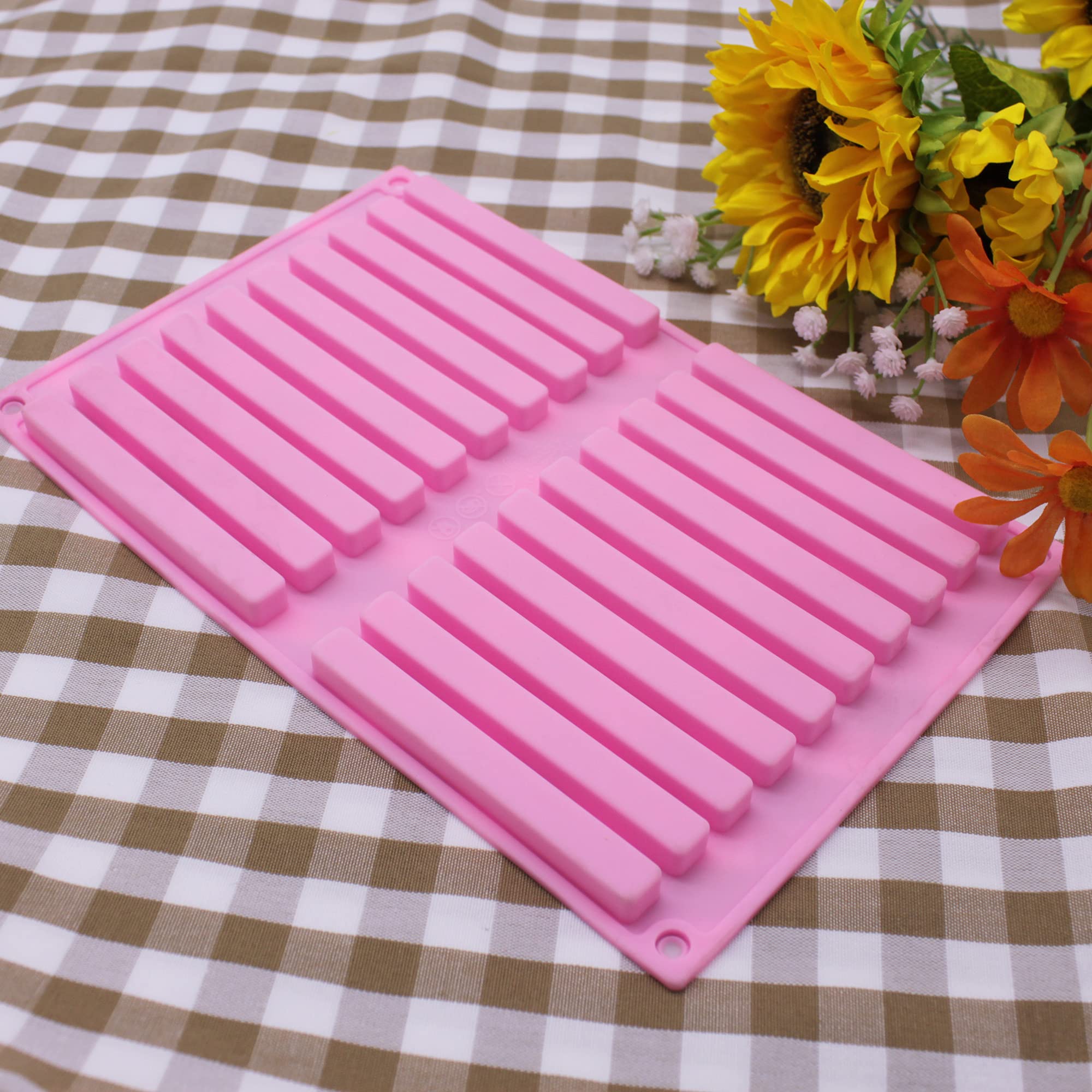 X-Haibei 20 Bars 10Cm Length Strips Biscuit Chocolate Sticks Cookies Baking Jelly Silicone Mold