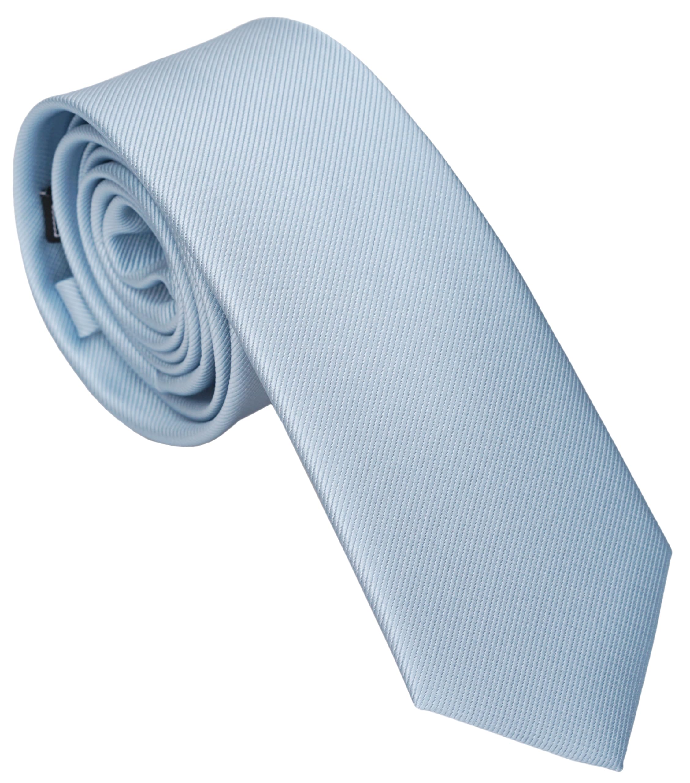 Zenxus Solid Skinny Ties For Men, 25 Inch Slim Dusty Blue Necktie